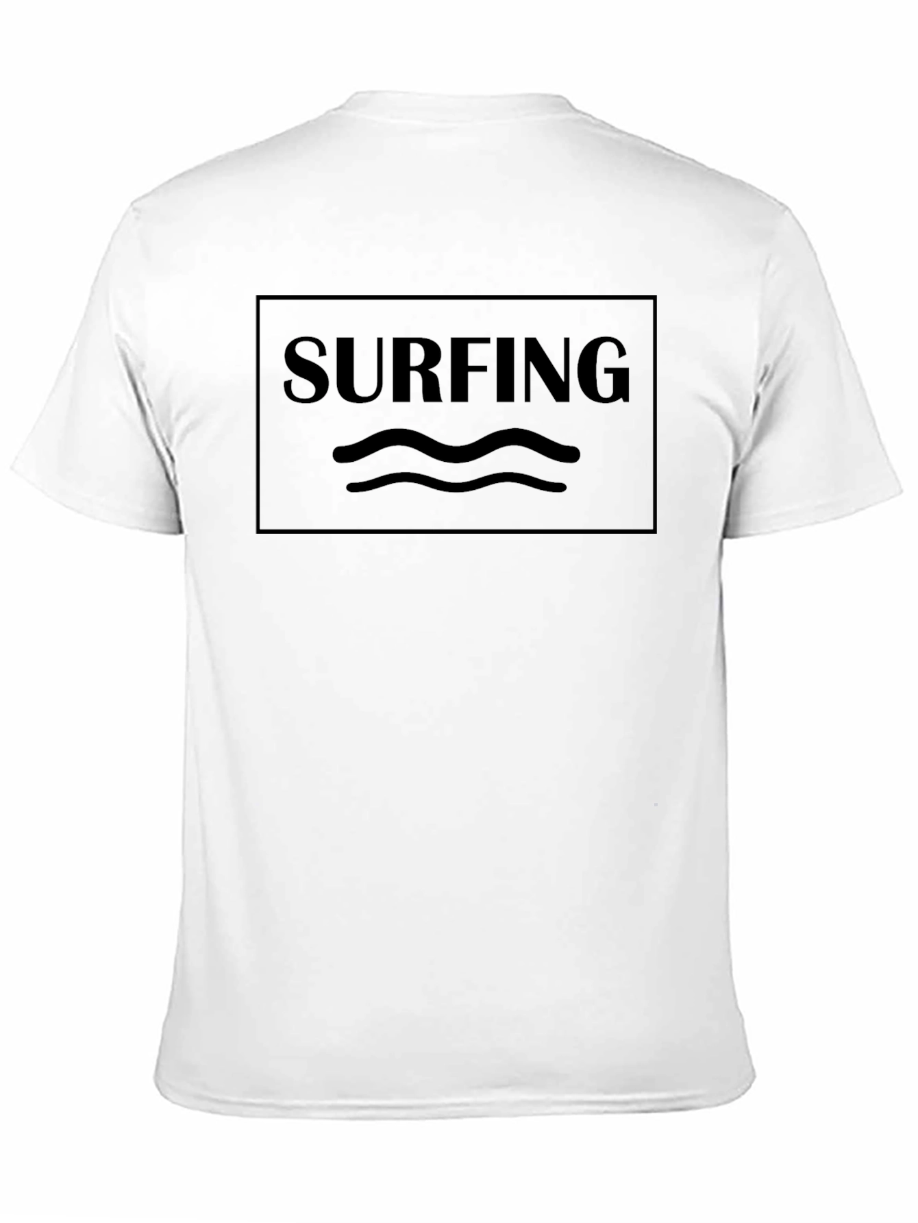 Surfing Graphic Tee - Black Cotton T-Shirt