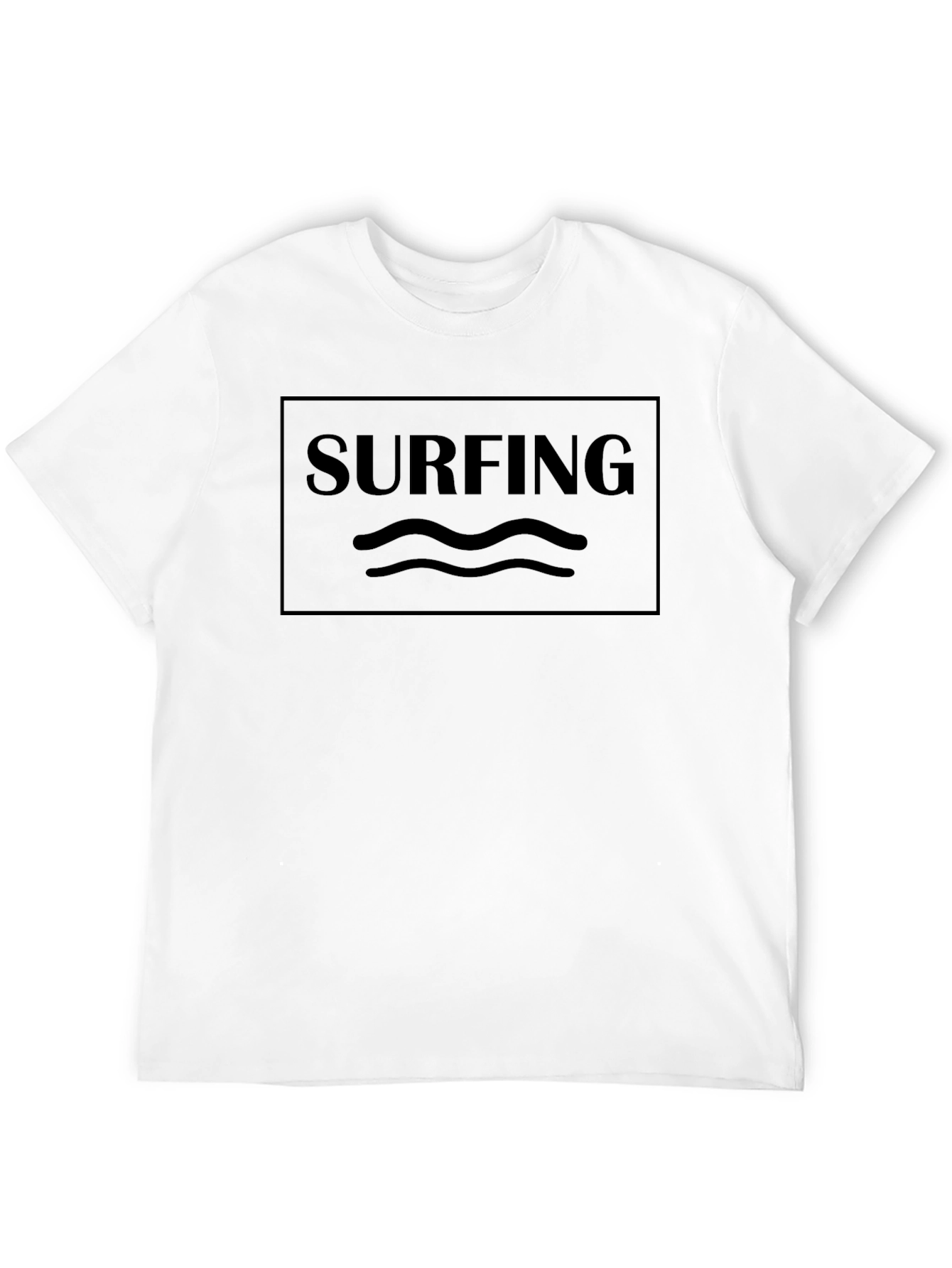 Surfing Graphic Tee - Black Cotton T-Shirt