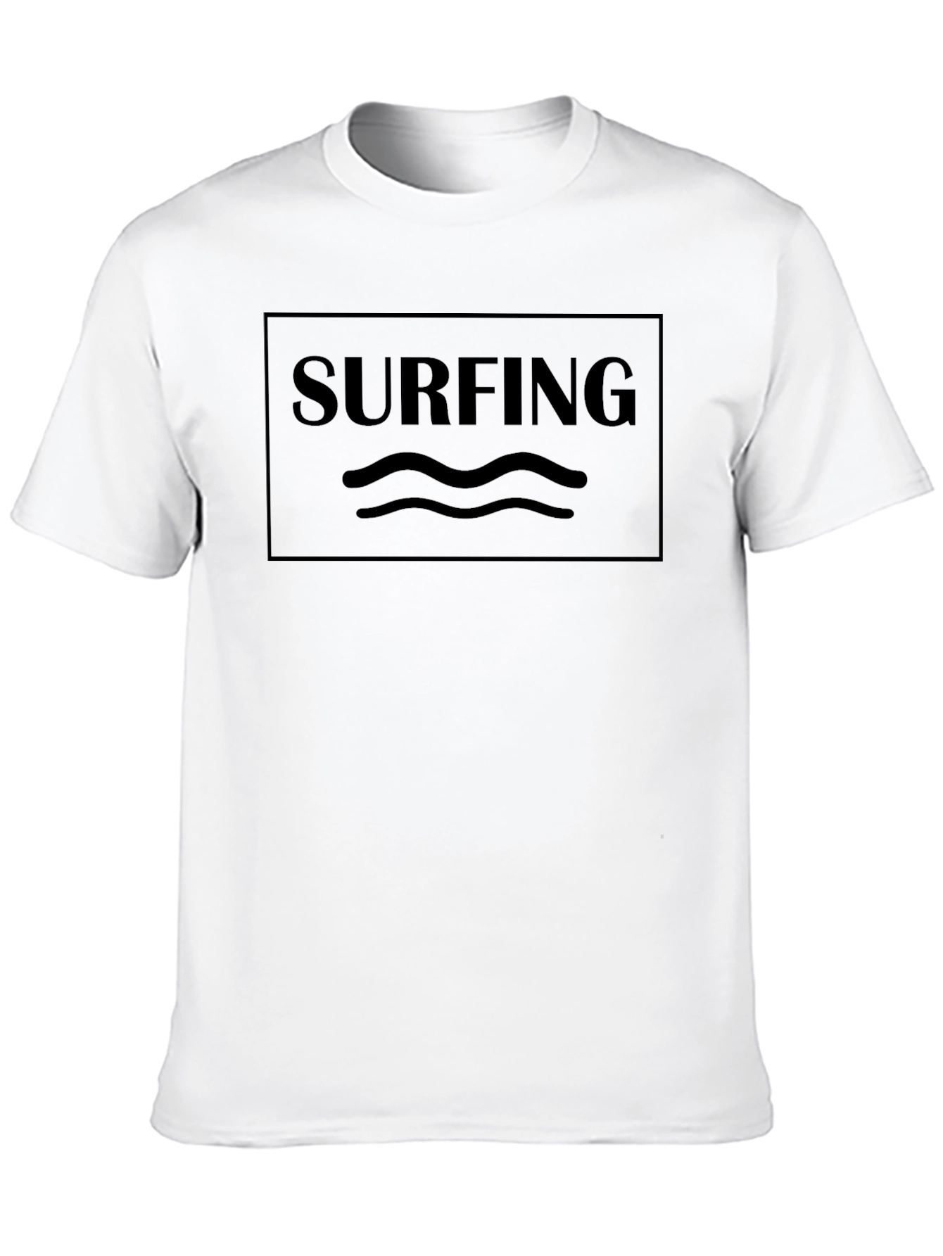 Surfing Graphic Tee - Black Cotton T-Shirt