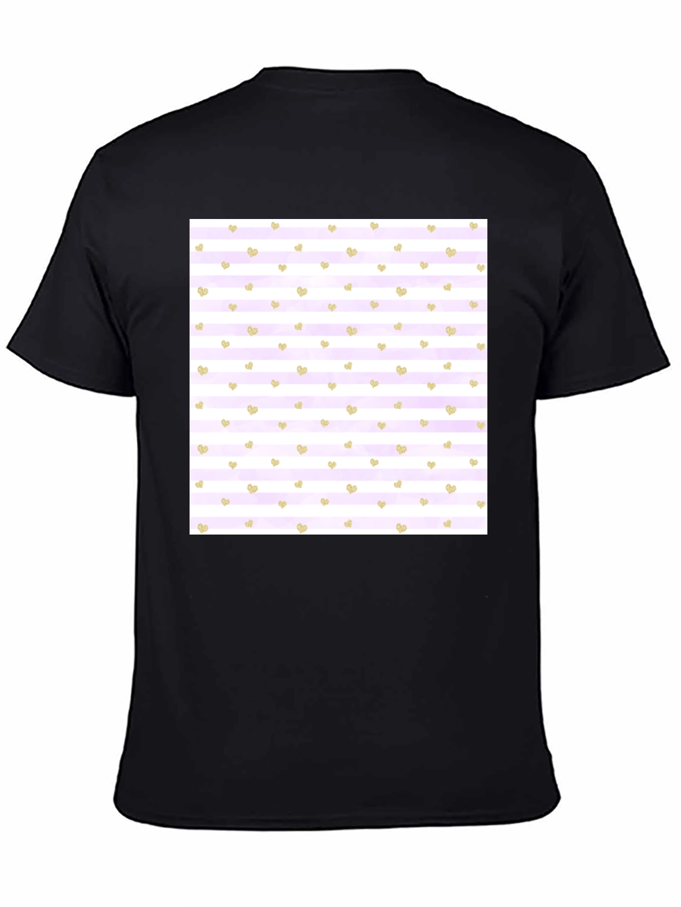 Striped Heart Pattern Tee - Stylish & Comfortable