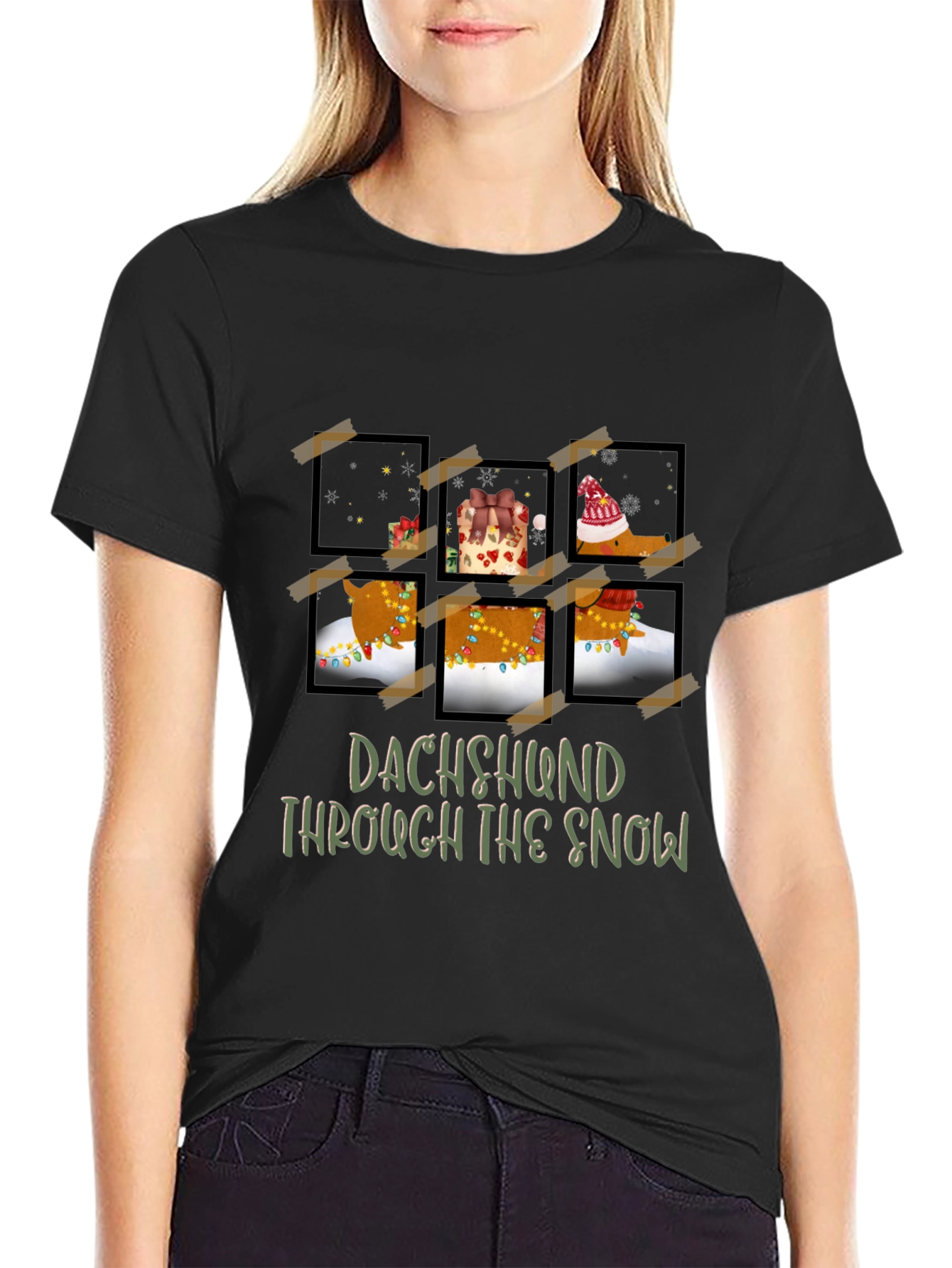 Dachshund Through The Snow Graphic Tee