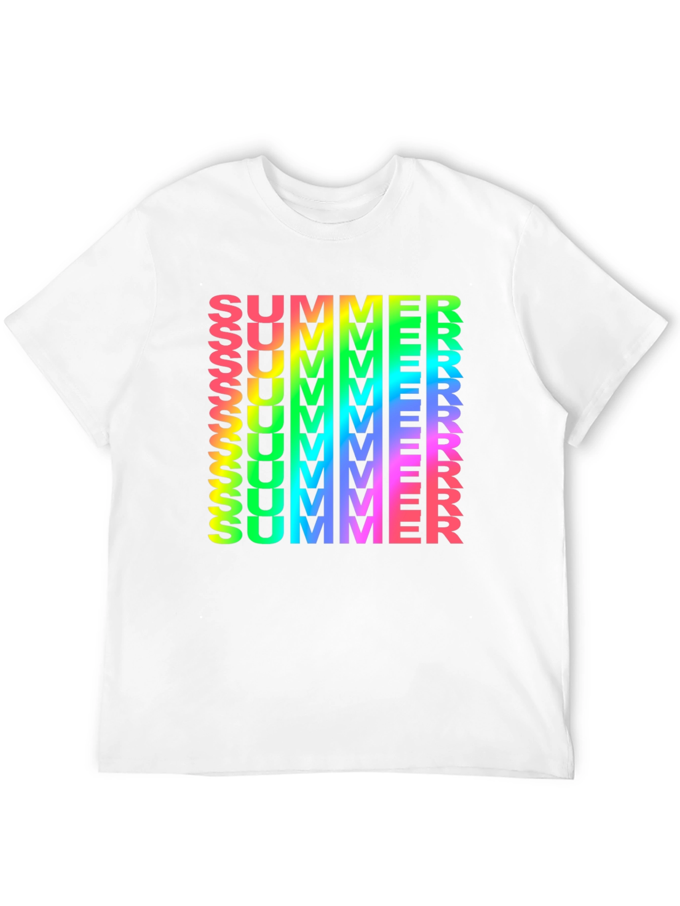 Rainbow Summer Print Black T-Shirt