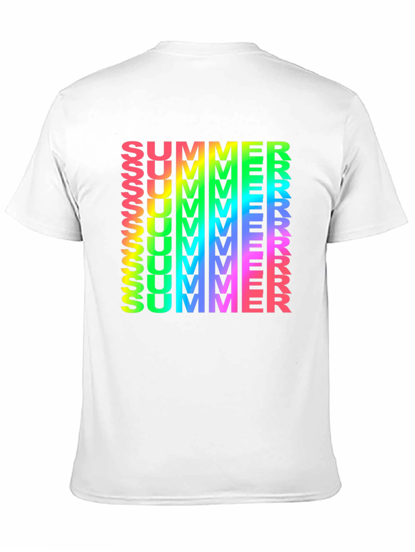 Rainbow Summer Print Black T-Shirt