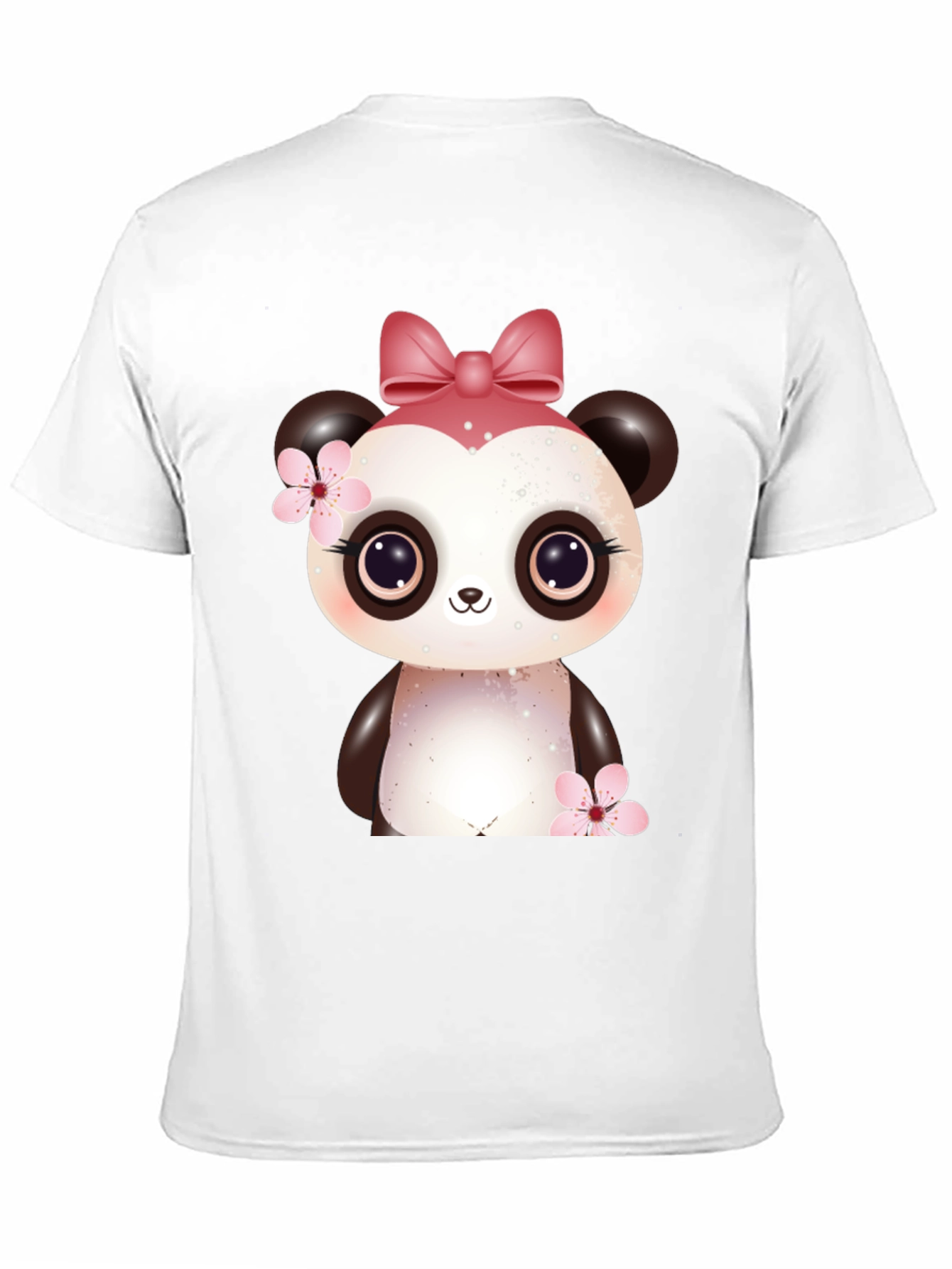 Cute Panda Bear Graphic Black T-Shirt