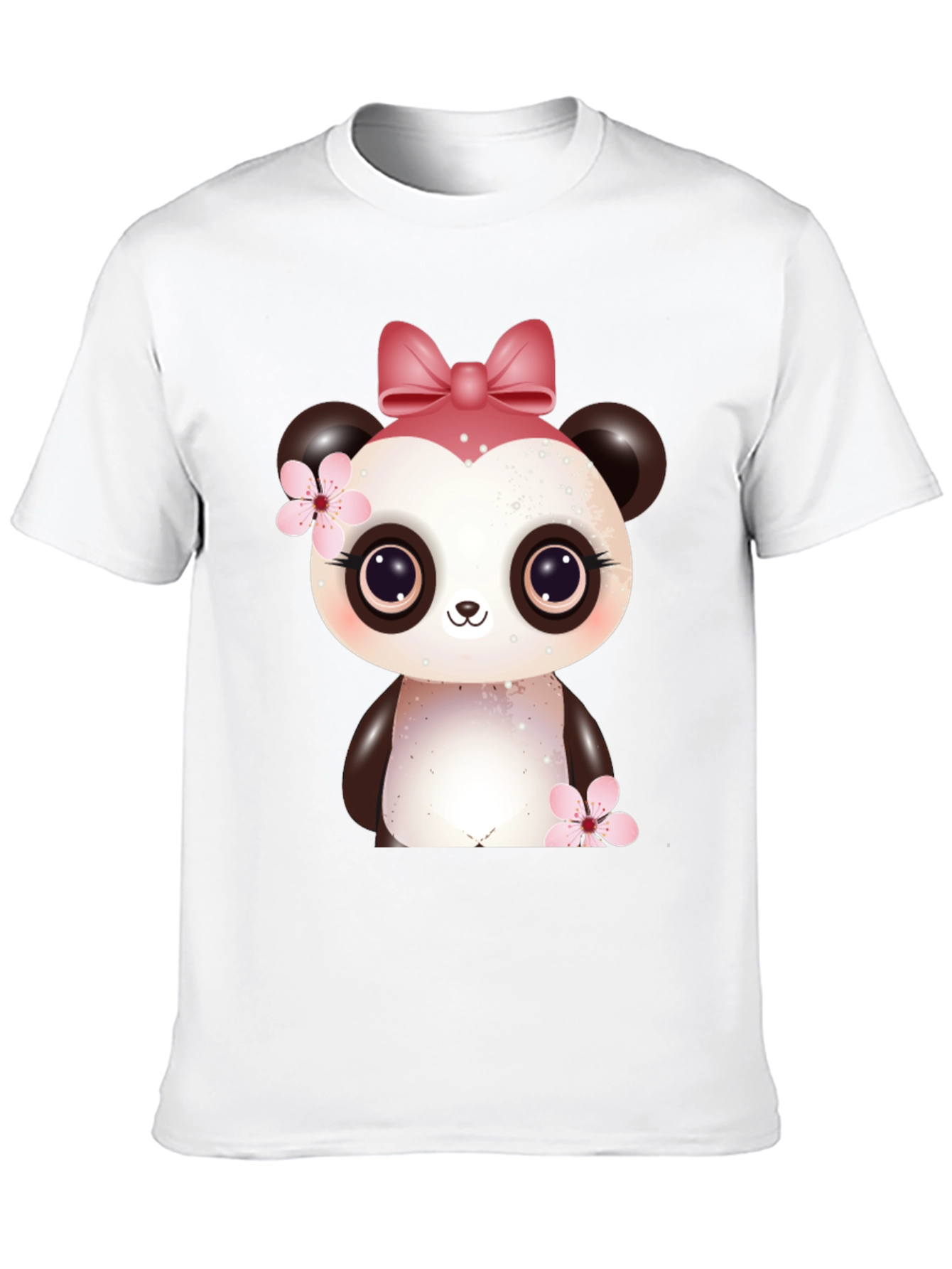 Cute Panda Bear Graphic Black T-Shirt