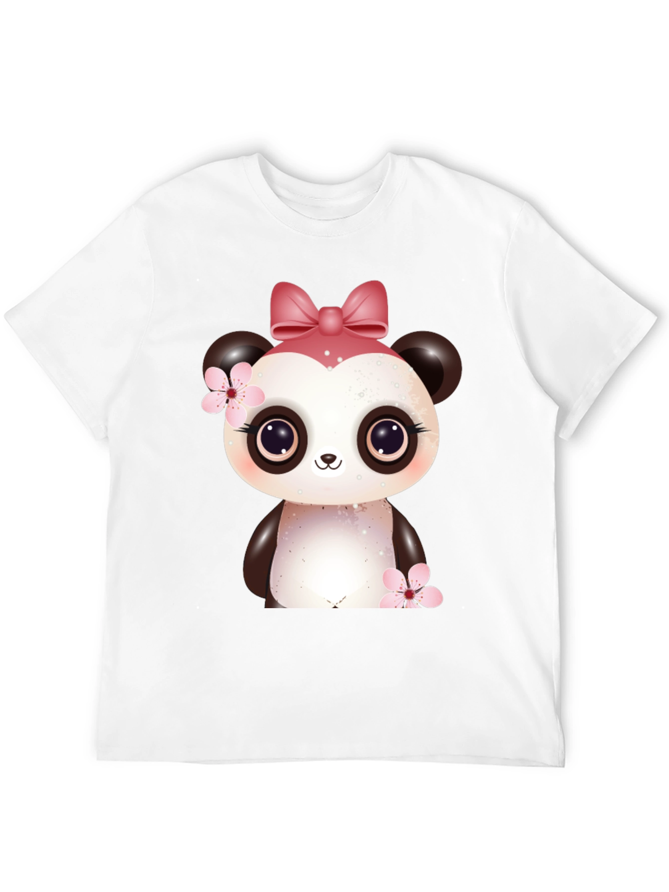 Cute Panda Bear Graphic Black T-Shirt