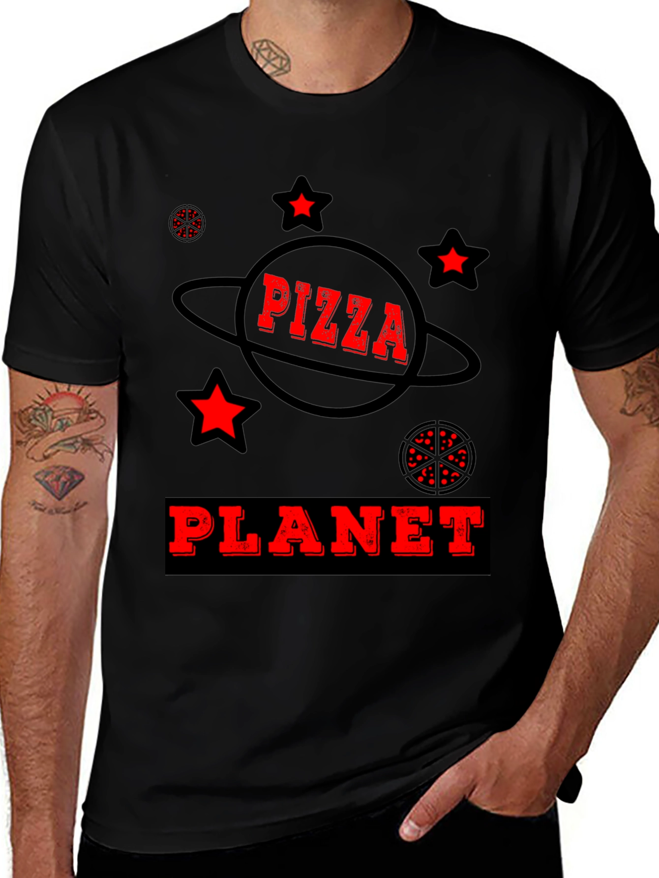 Pizza Planet Graphic Tee - Fun Space Design