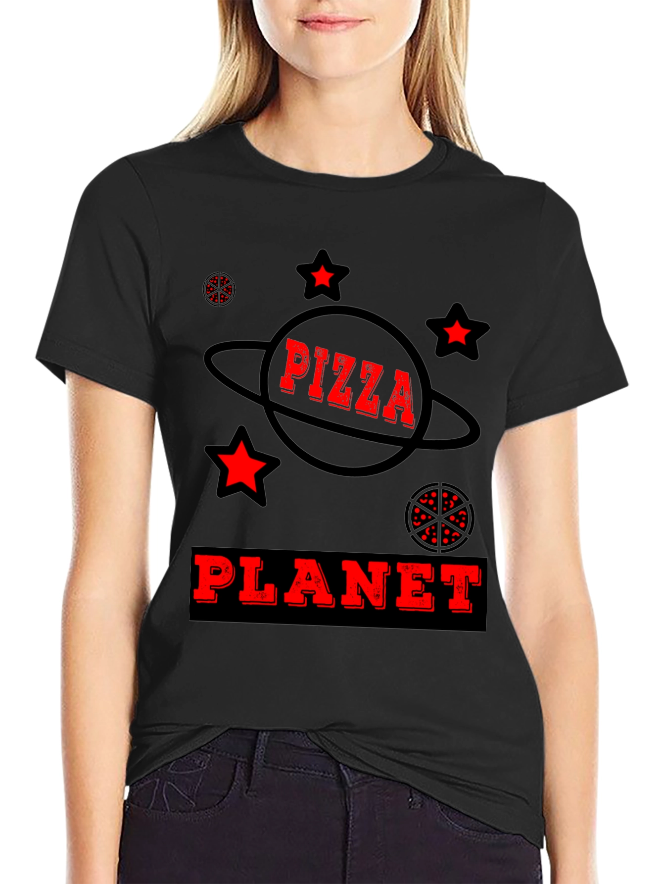Pizza Planet Graphic Tee - Fun Space Design
