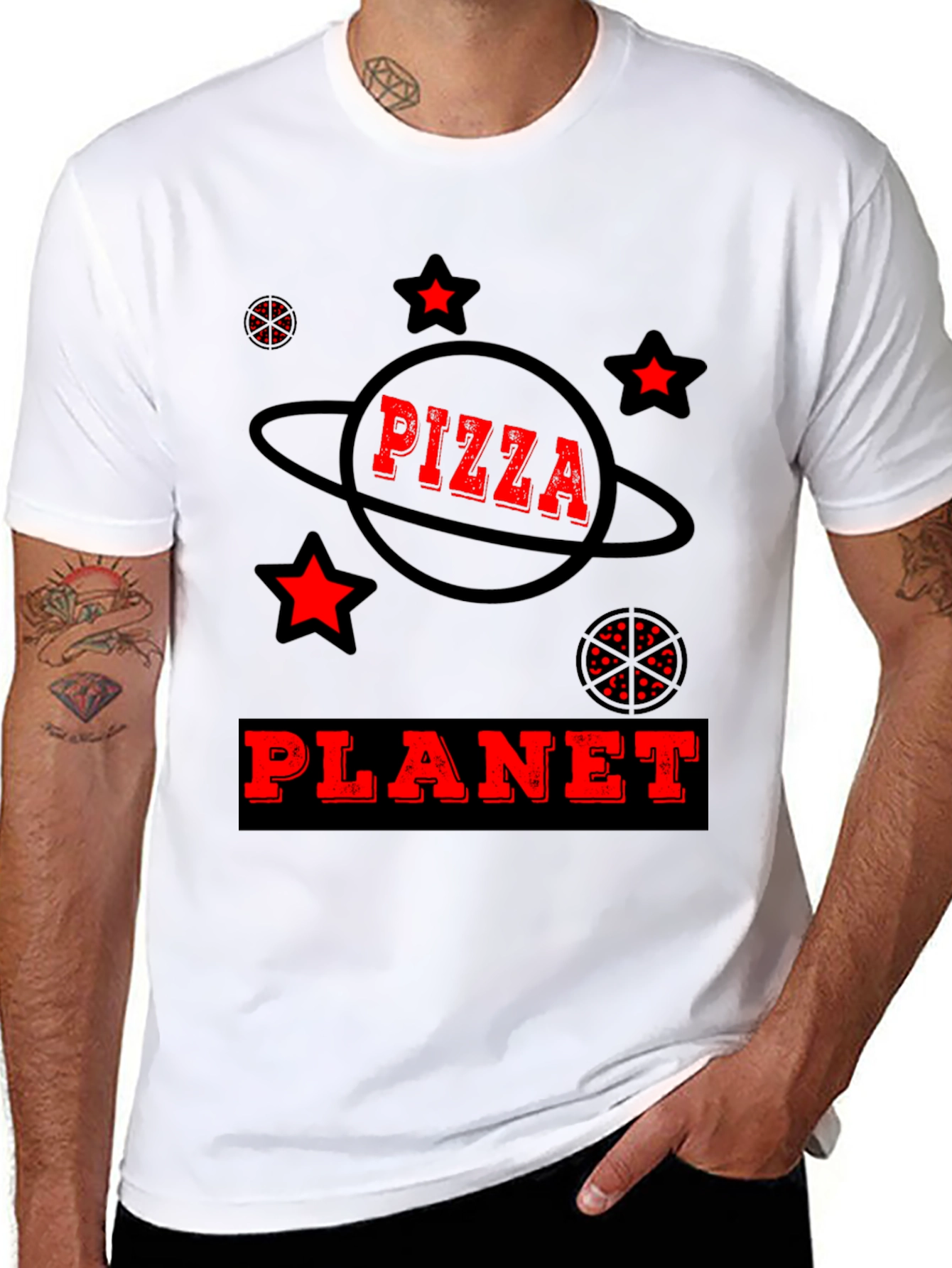 Pizza Planet Graphic Tee - Fun Space Design