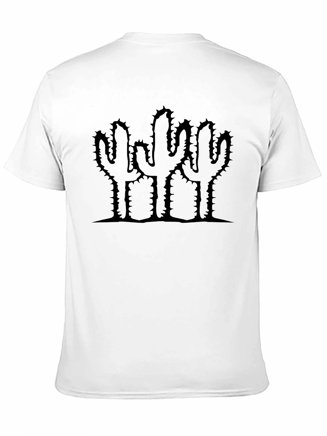 Cactus Graphic Print Mens Black T-Shirt