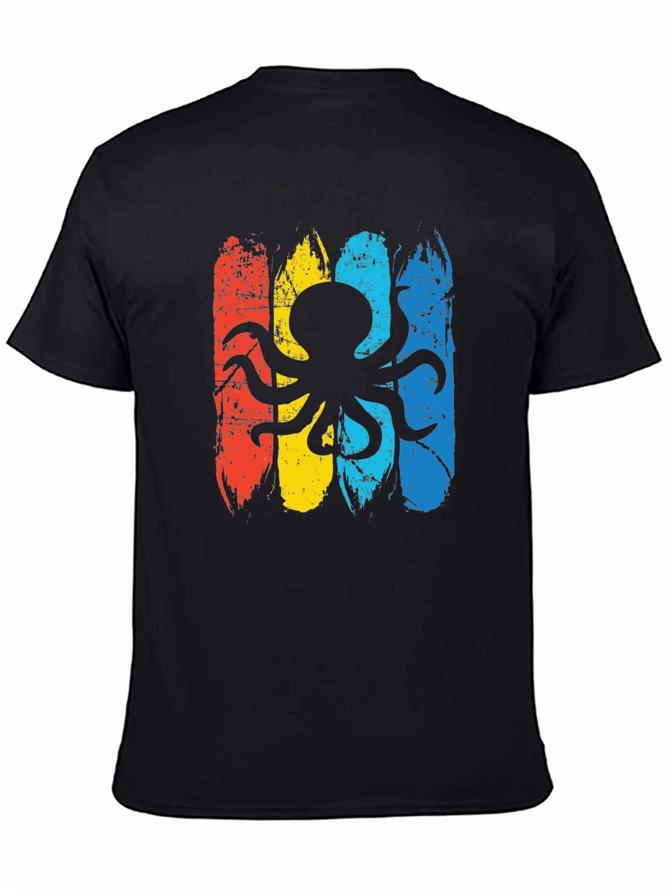 Retro Octopus Graphic T-Shirt - Black