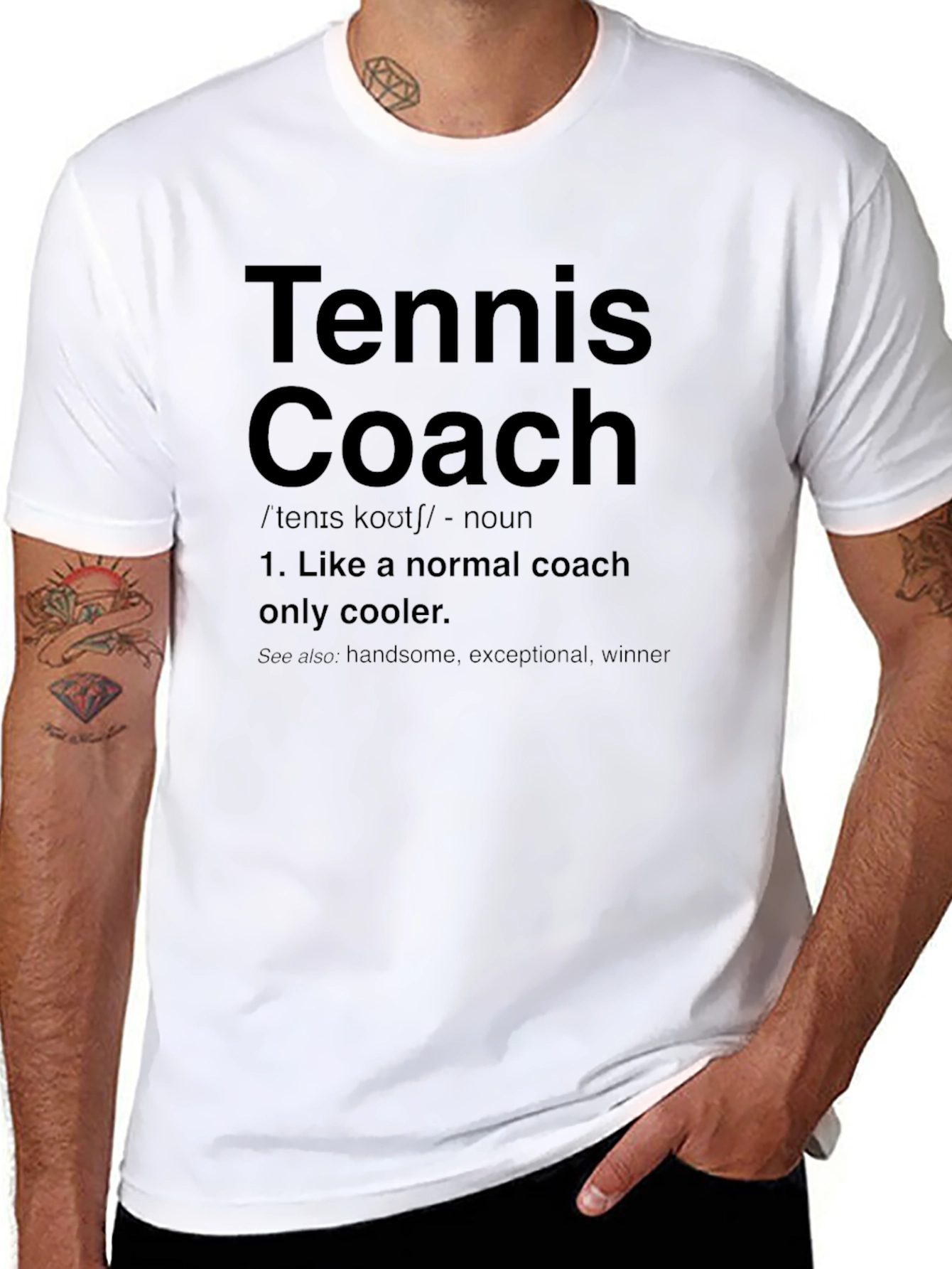 Tennis Coach Definition Black Graphic T-Shirt