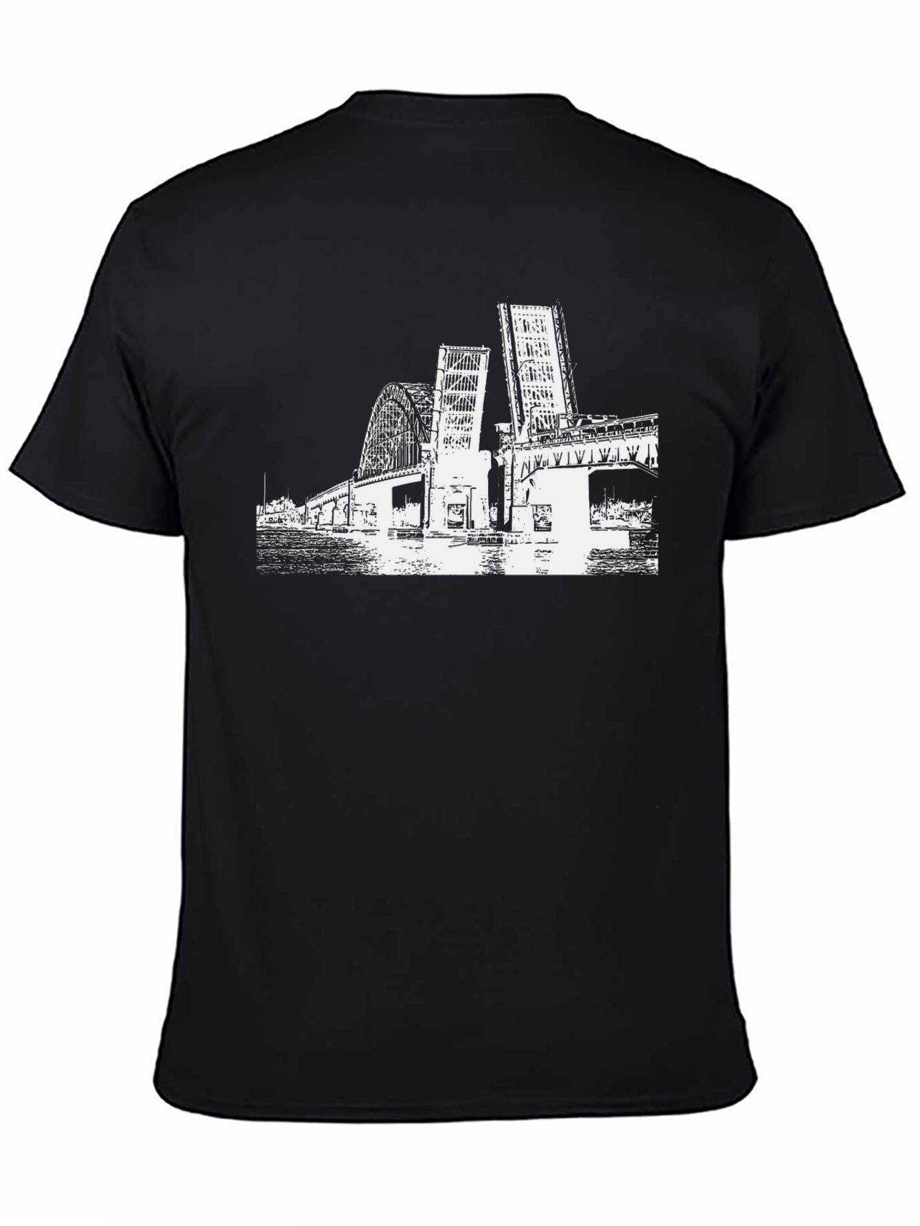 Bridge Graphic Tee - Black Cotton Casual Shirt