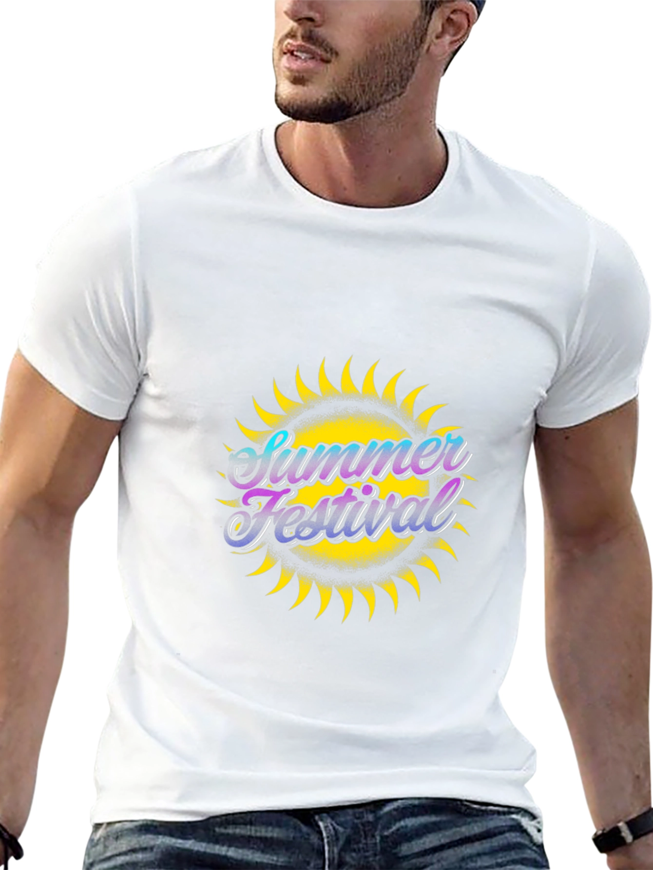 Summer Festival Graphic Black T-Shirt