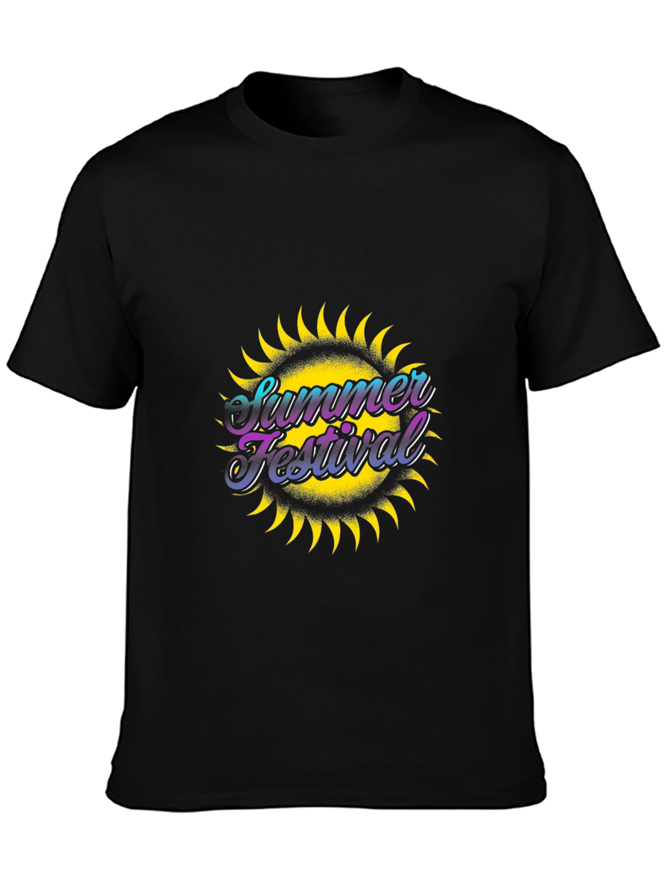 Summer Festival Graphic Black T-Shirt