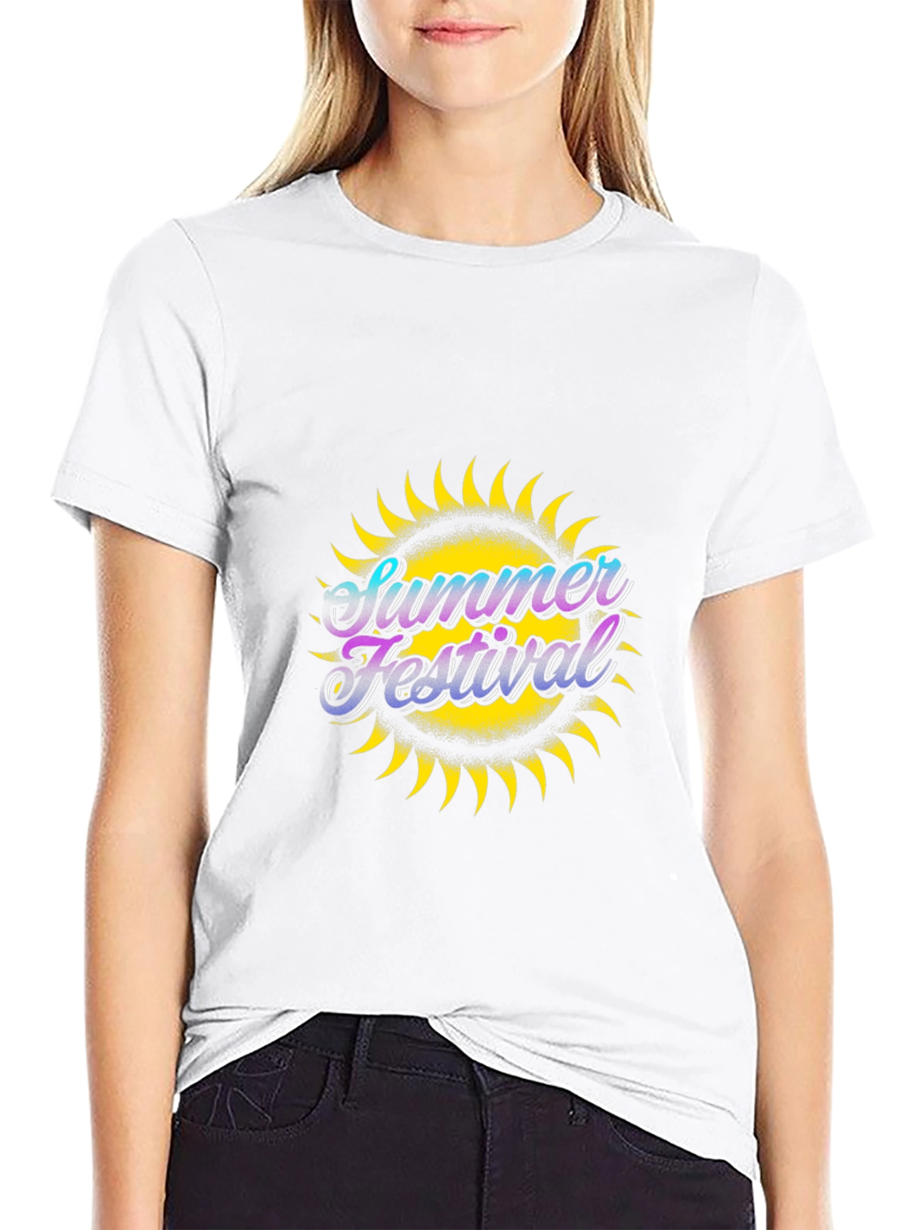 Summer Festival Graphic Black T-Shirt