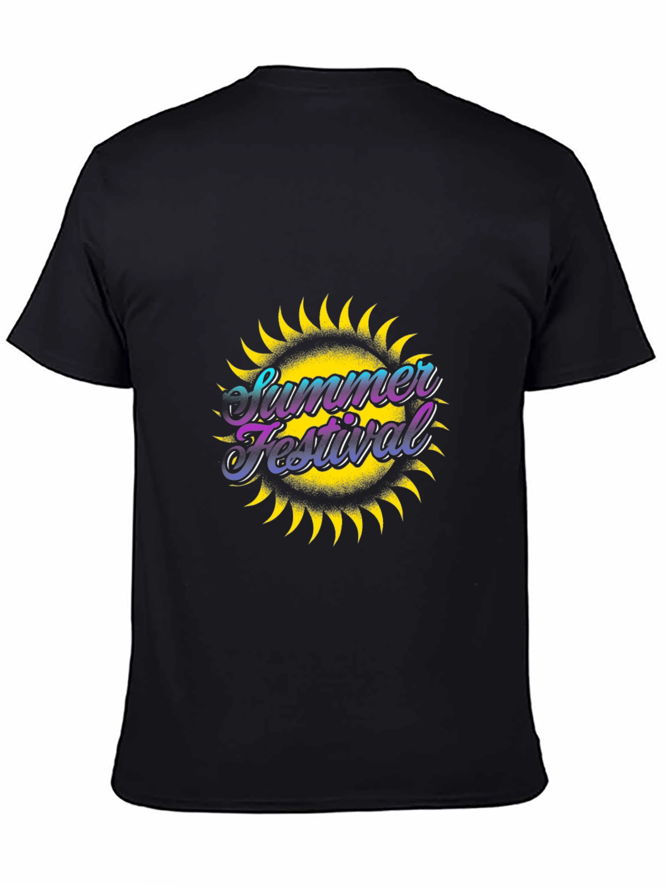 Summer Festival Graphic Black T-Shirt