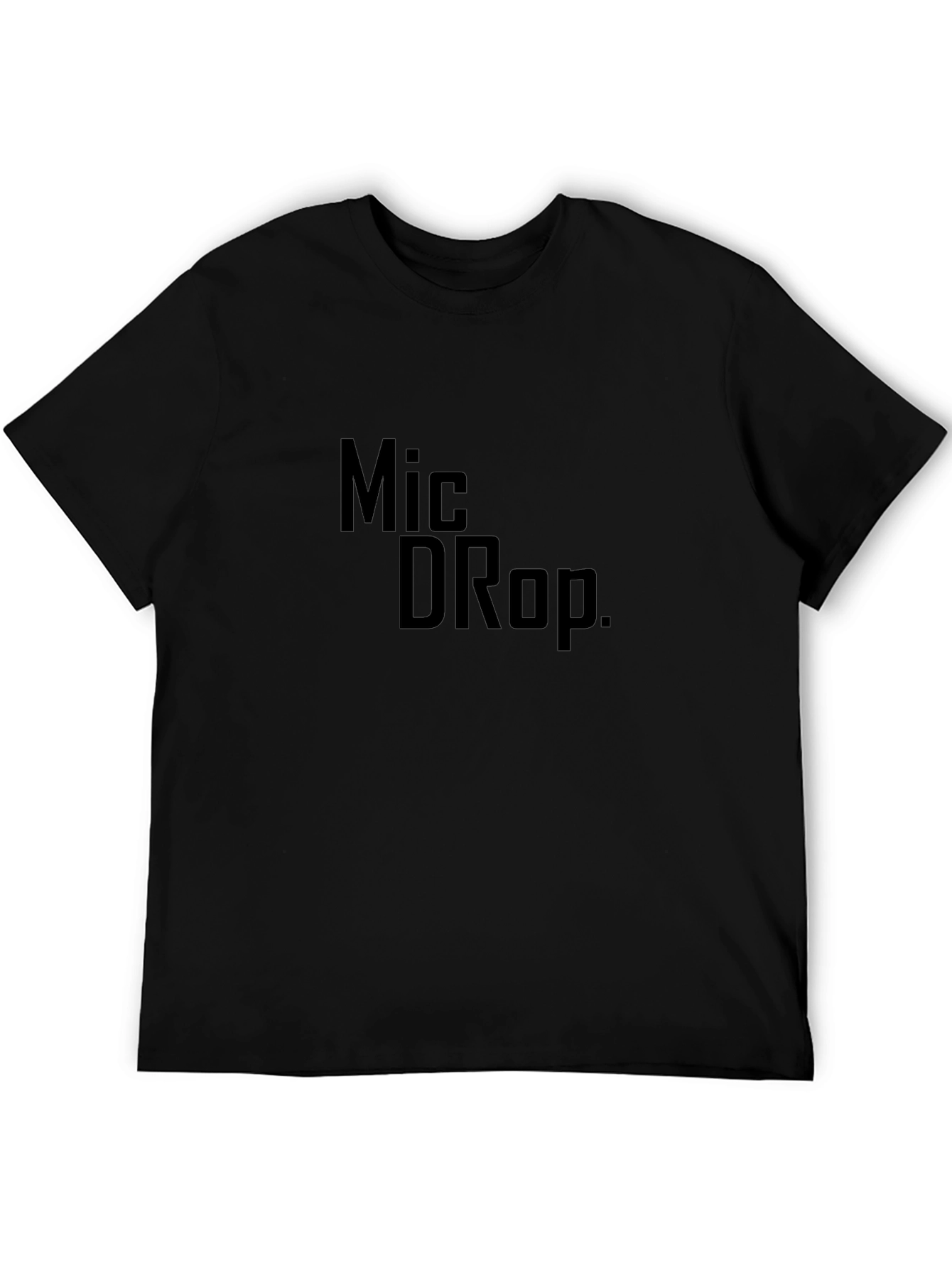 Mic Drop Graphic Tee - Trendy Black T-Shirt