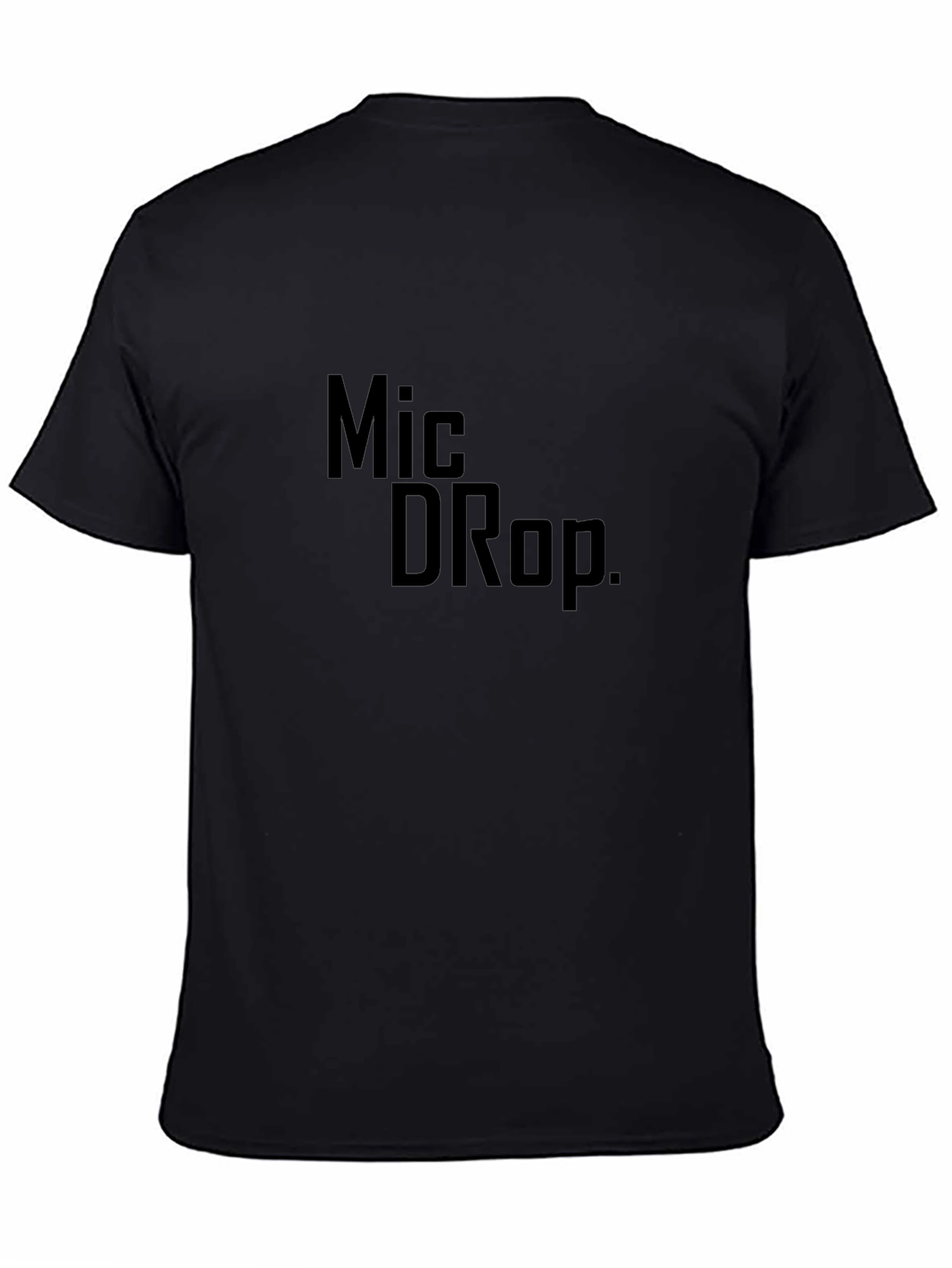 Mic Drop Graphic Tee - Trendy Black T-Shirt