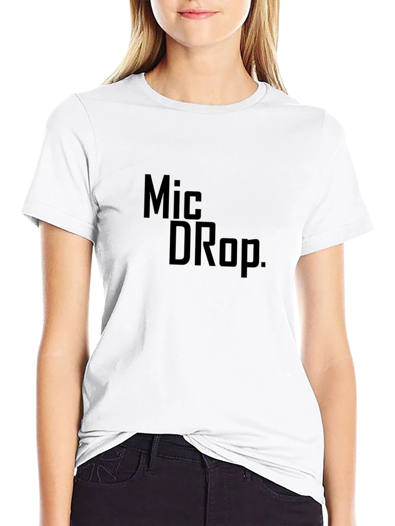 Mic Drop Graphic Tee - Trendy Black T-Shirt