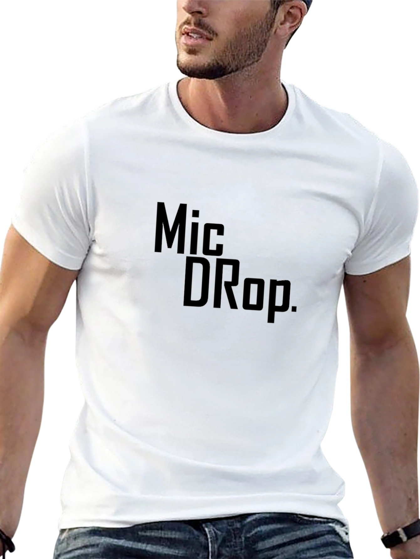 Mic Drop Graphic Tee - Trendy Black T-Shirt