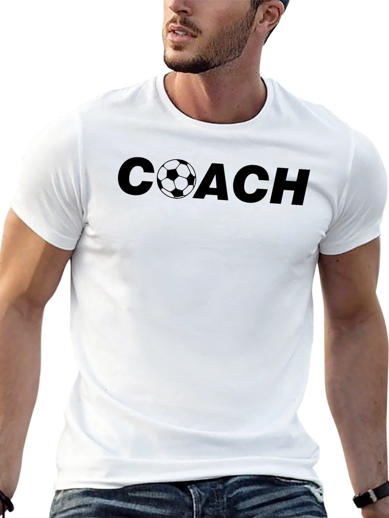 Coach Soccer T-Shirt - Black Graphic Tee