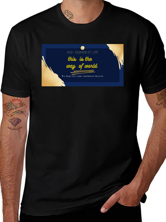 Stylish Black T-Shirt with New Fashion of Life Graphic