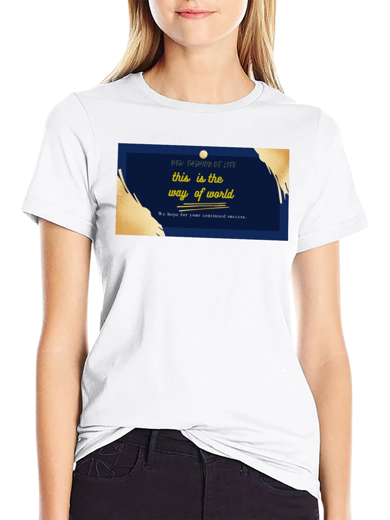 Stylish Black T-Shirt with New Fashion of Life Graphic