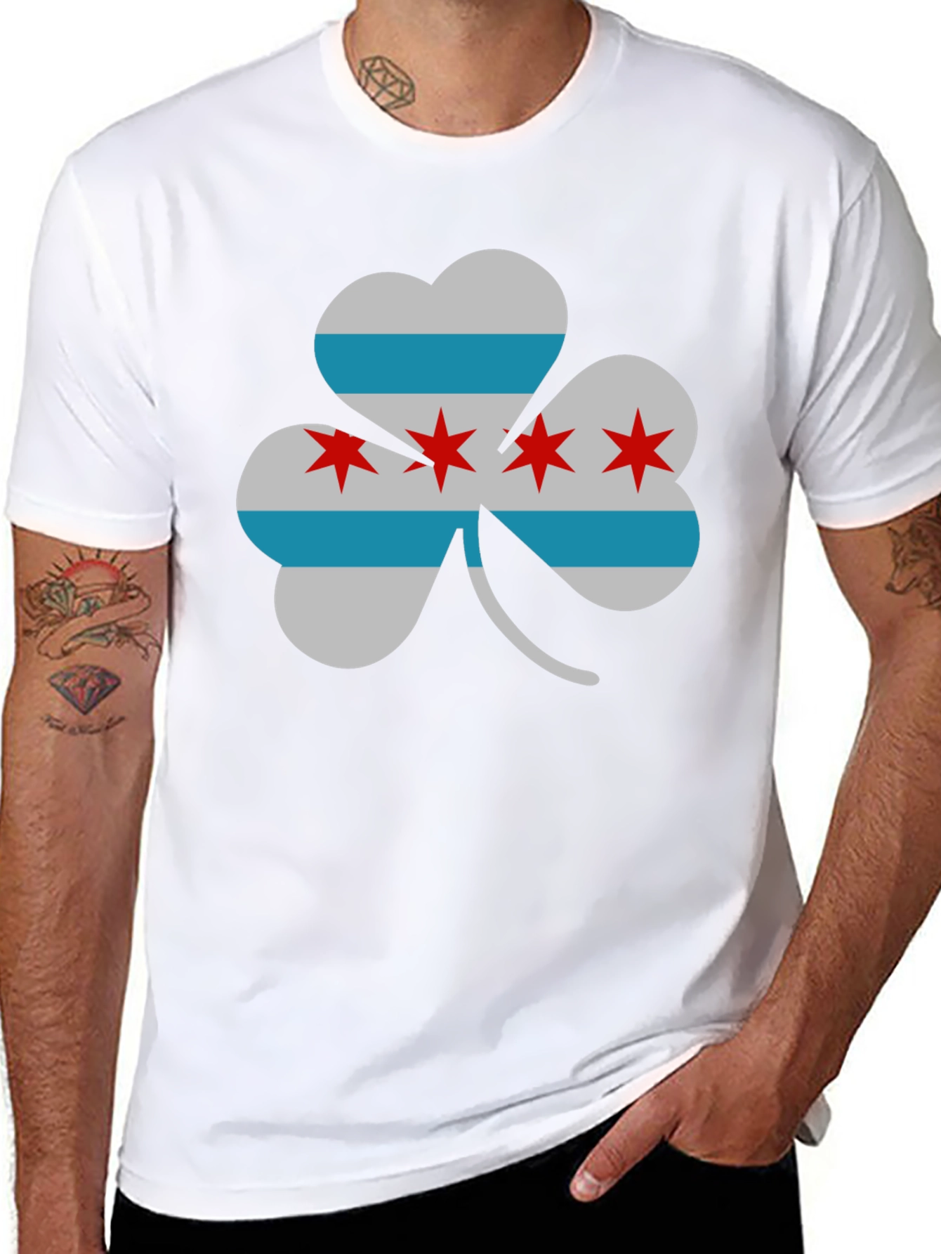 Chicago Flag Shamrock T-Shirt - Lucky Irish Pride!