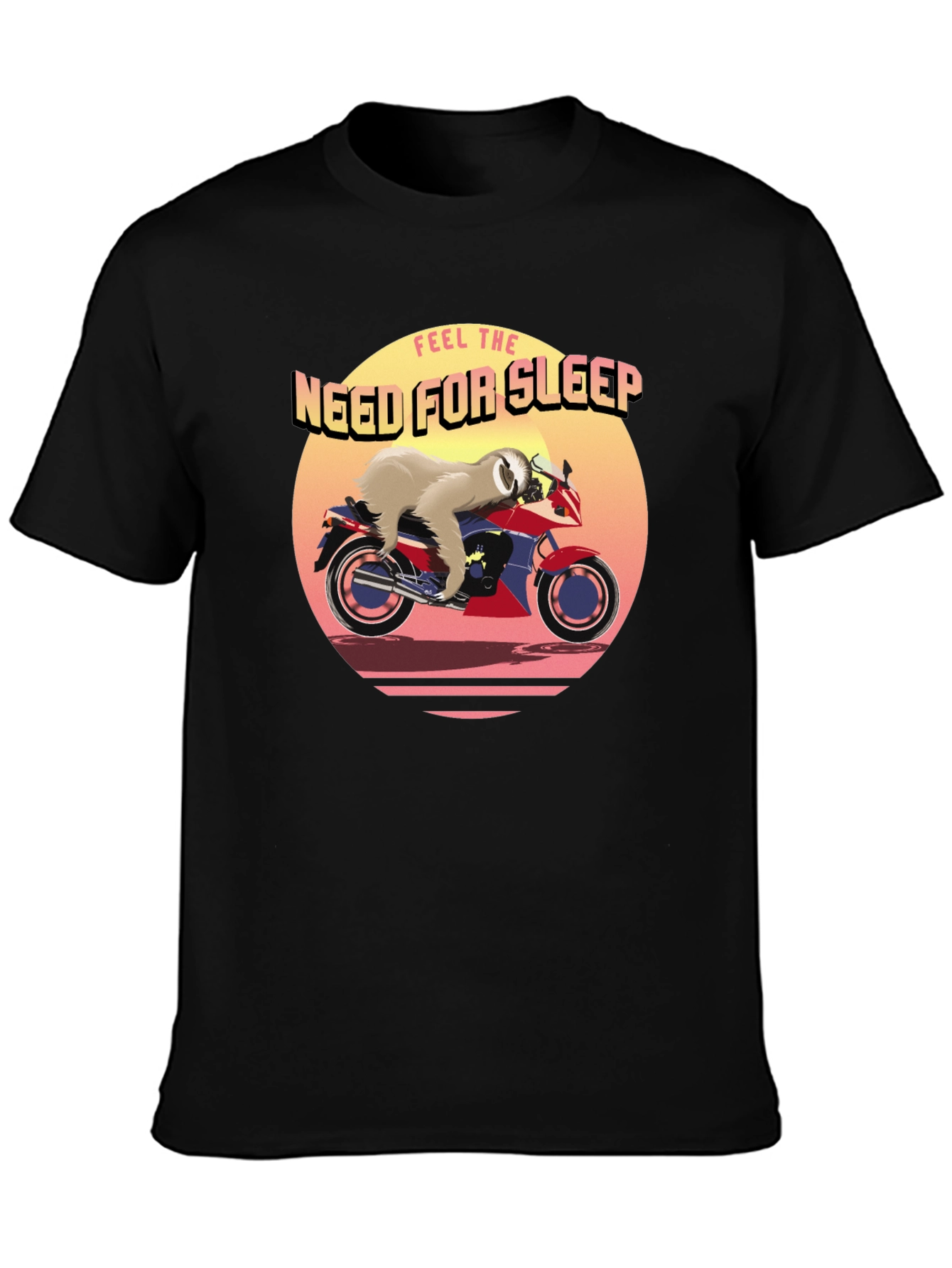 Funny Sloth Motorcycle Graphic Tee
