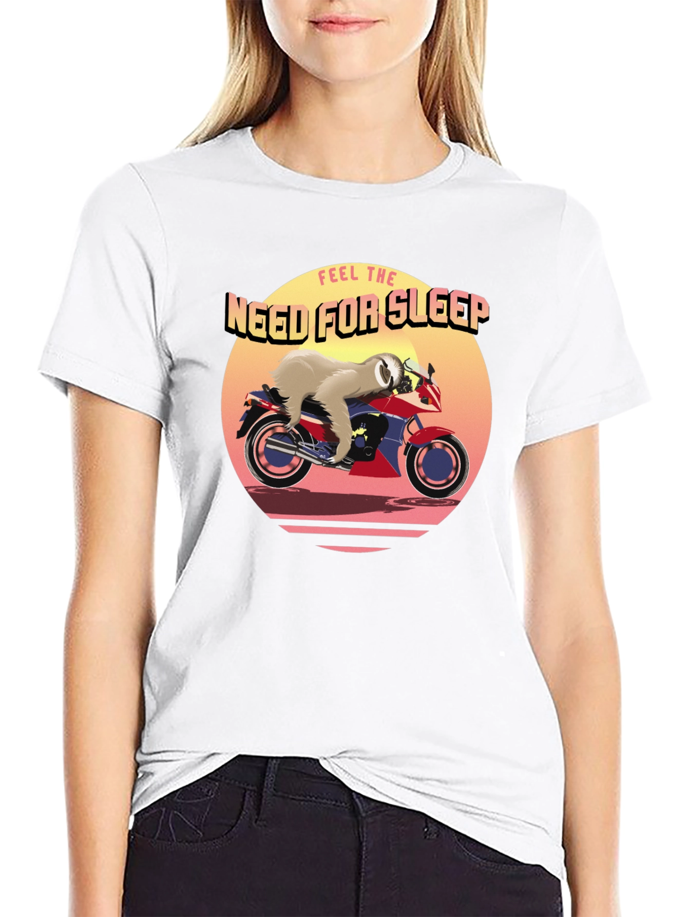 Funny Sloth Motorcycle Graphic Tee
