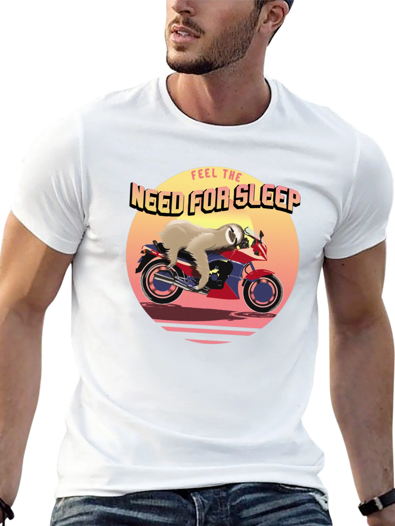 Funny Sloth Motorcycle Graphic Tee