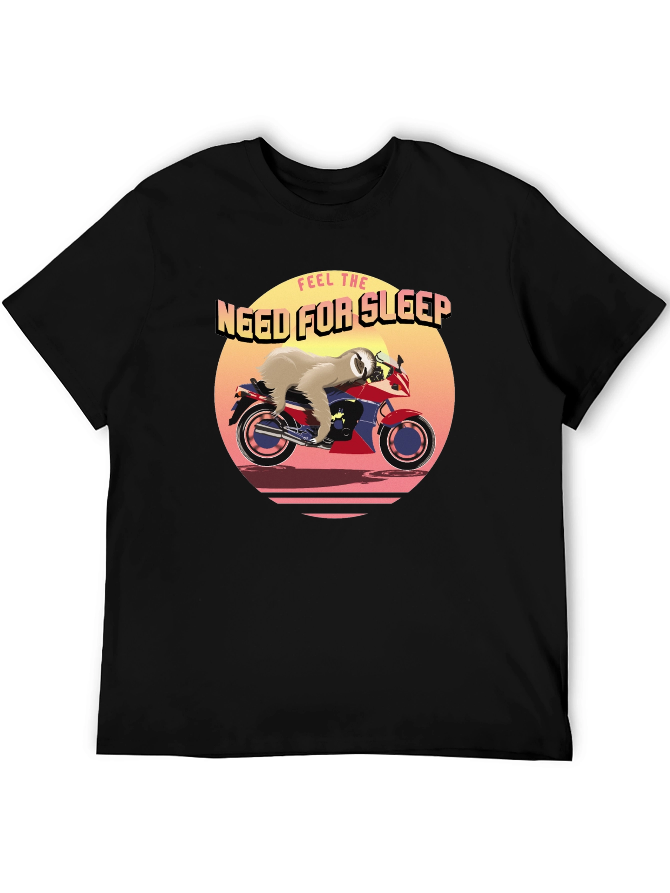 Funny Sloth Motorcycle Graphic Tee