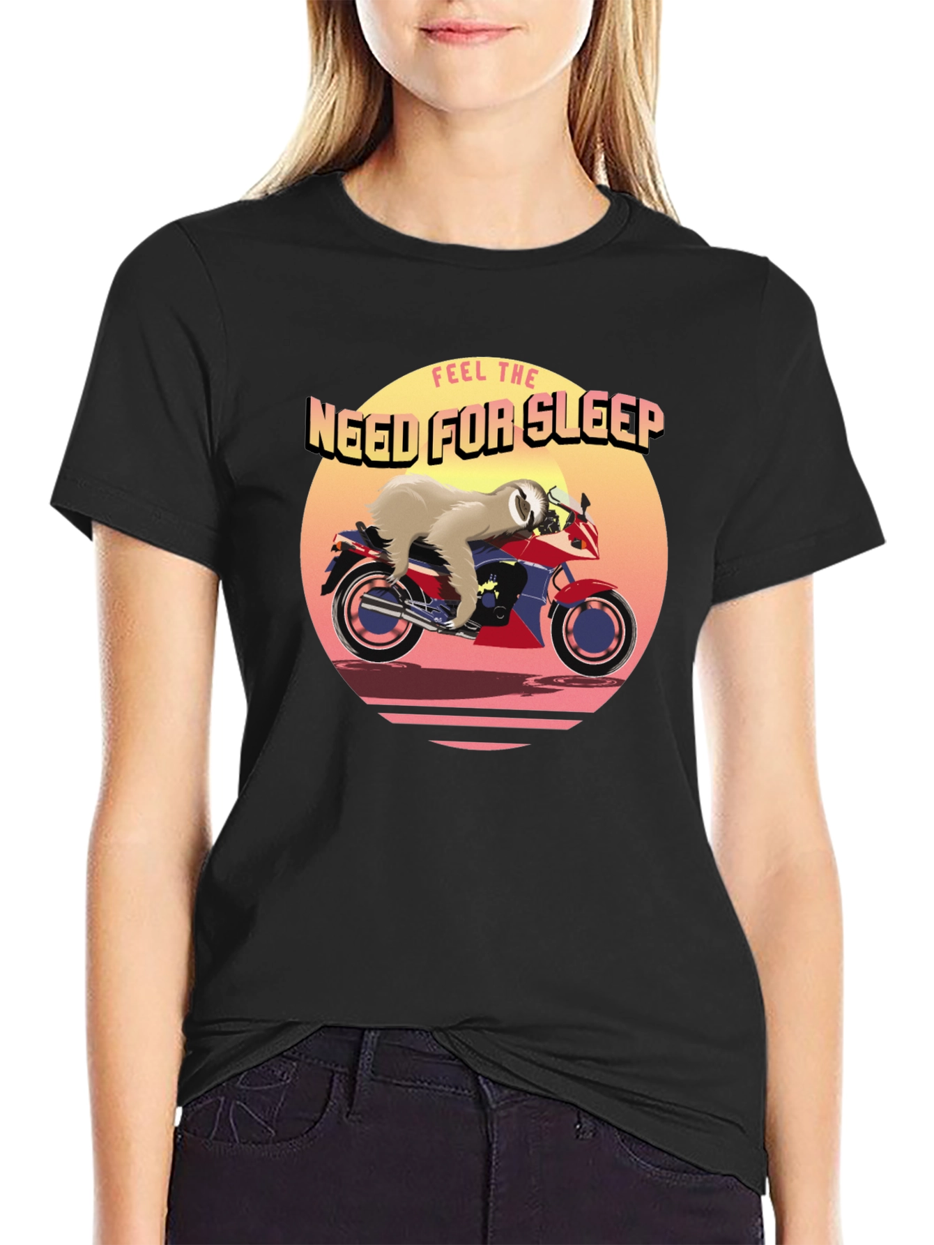 Funny Sloth Motorcycle Graphic Tee