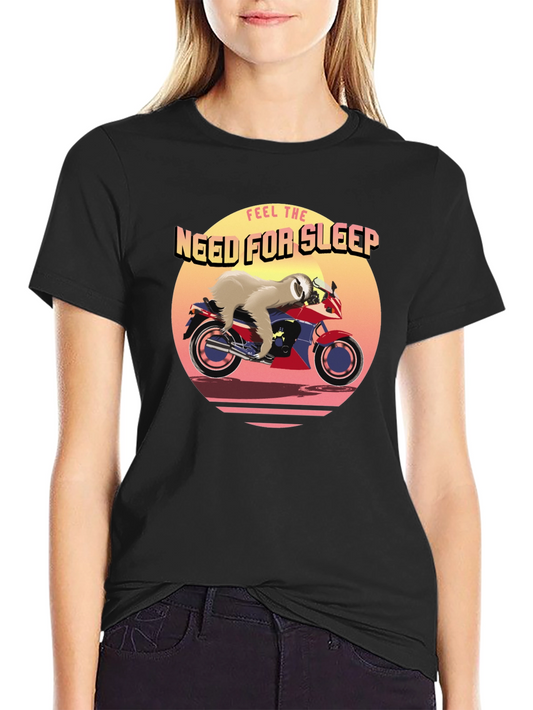 Funny Sloth Motorcycle Graphic Tee