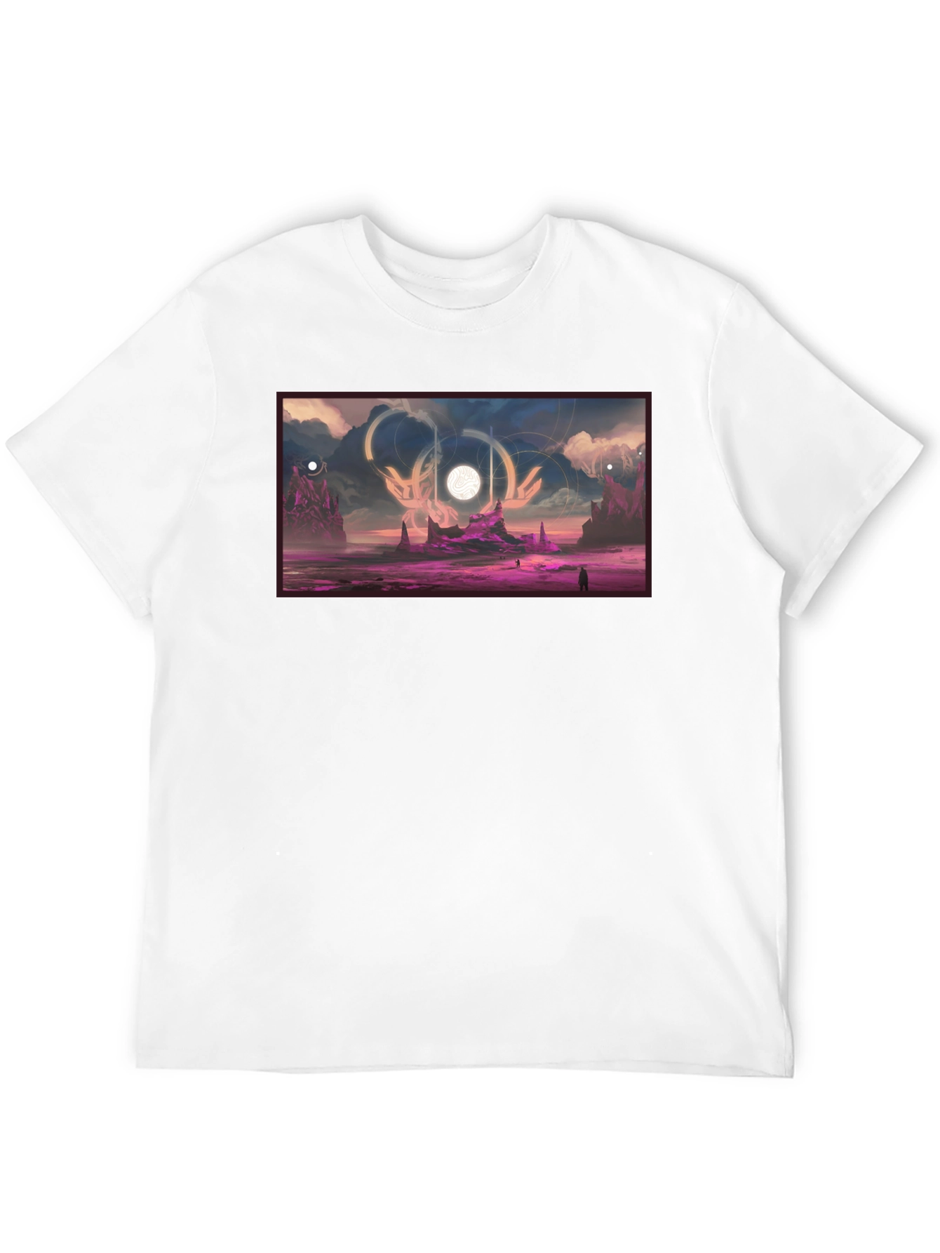Sci-Fi Landscape Graphic Black T-Shirt