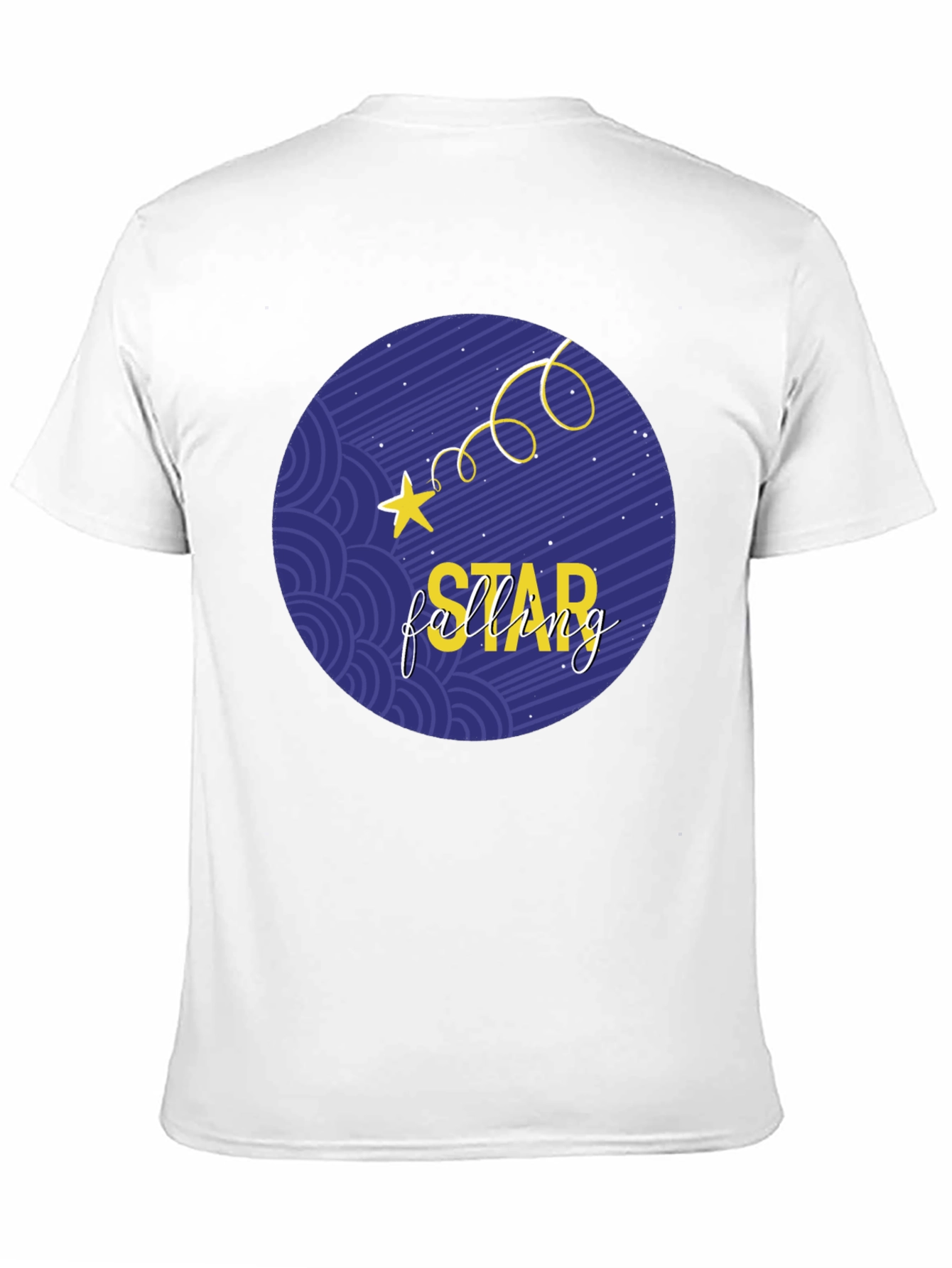 Falling Star Graphic Tee - Stylish Round Print T-Shirt