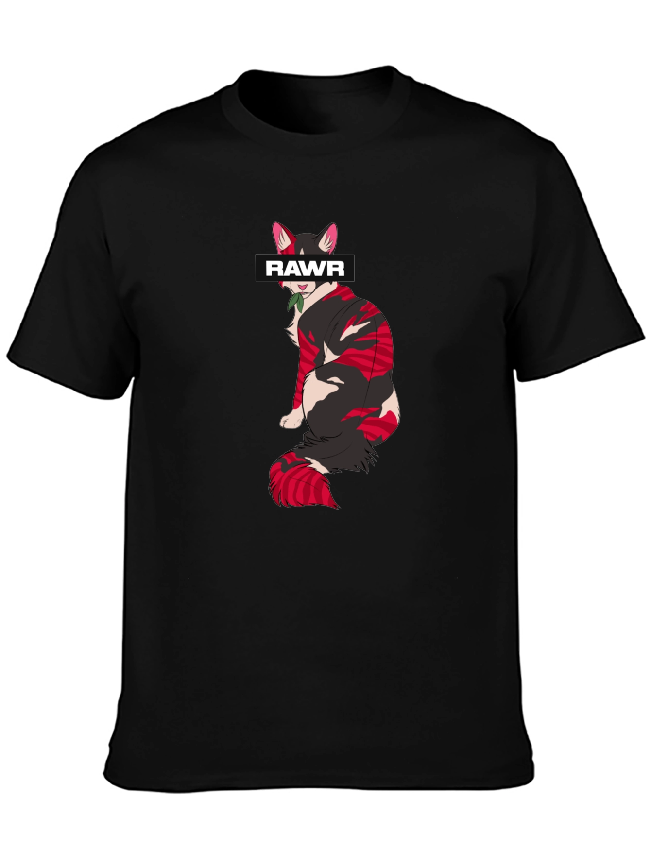 Rawr Cat Graphic Tee - Stylish Black Cotton T-Shirt