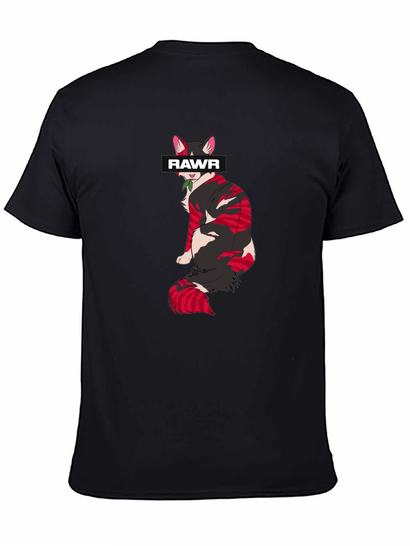 Rawr Cat Graphic Tee - Stylish Black Cotton T-Shirt