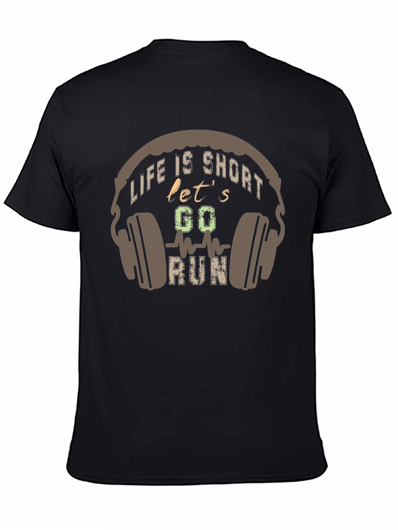 Life is Short Lets Go Run Black T-Shirt