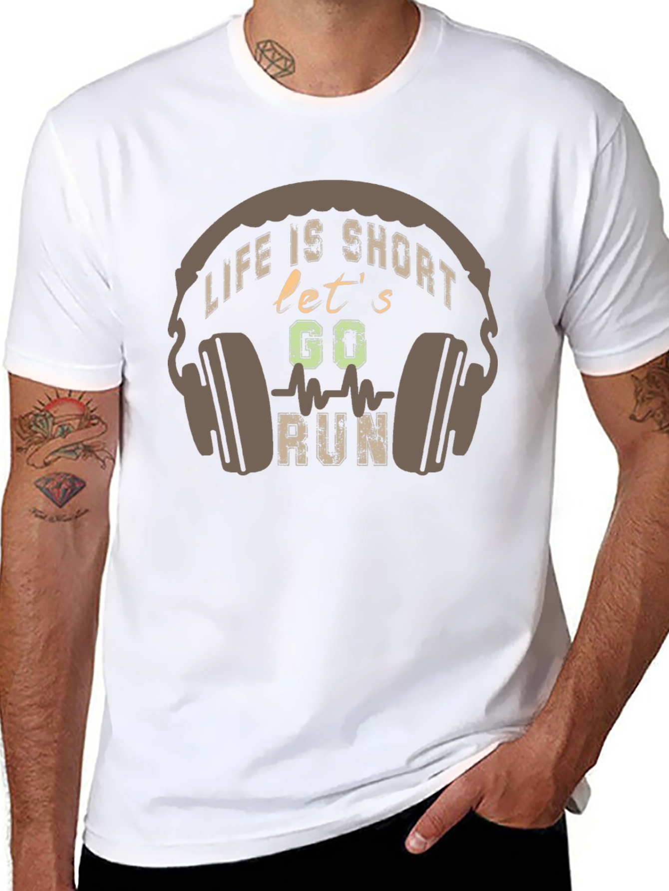 Life is Short Lets Go Run Black T-Shirt