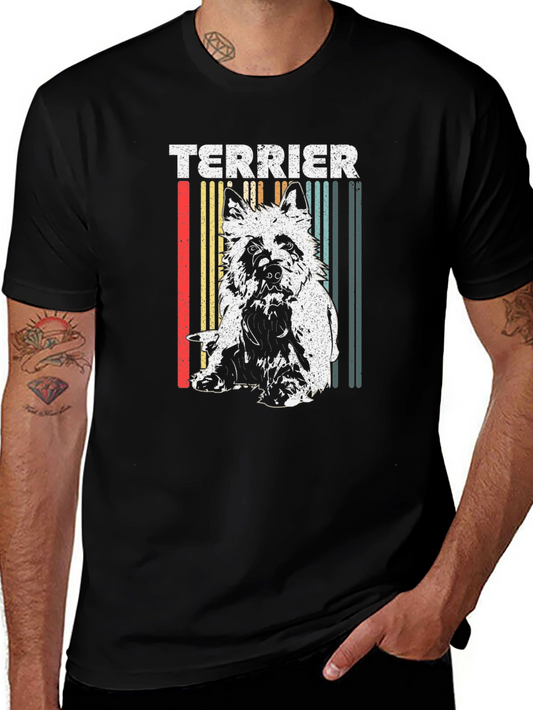 Vintage Terrier Dog Graphic T-Shirt