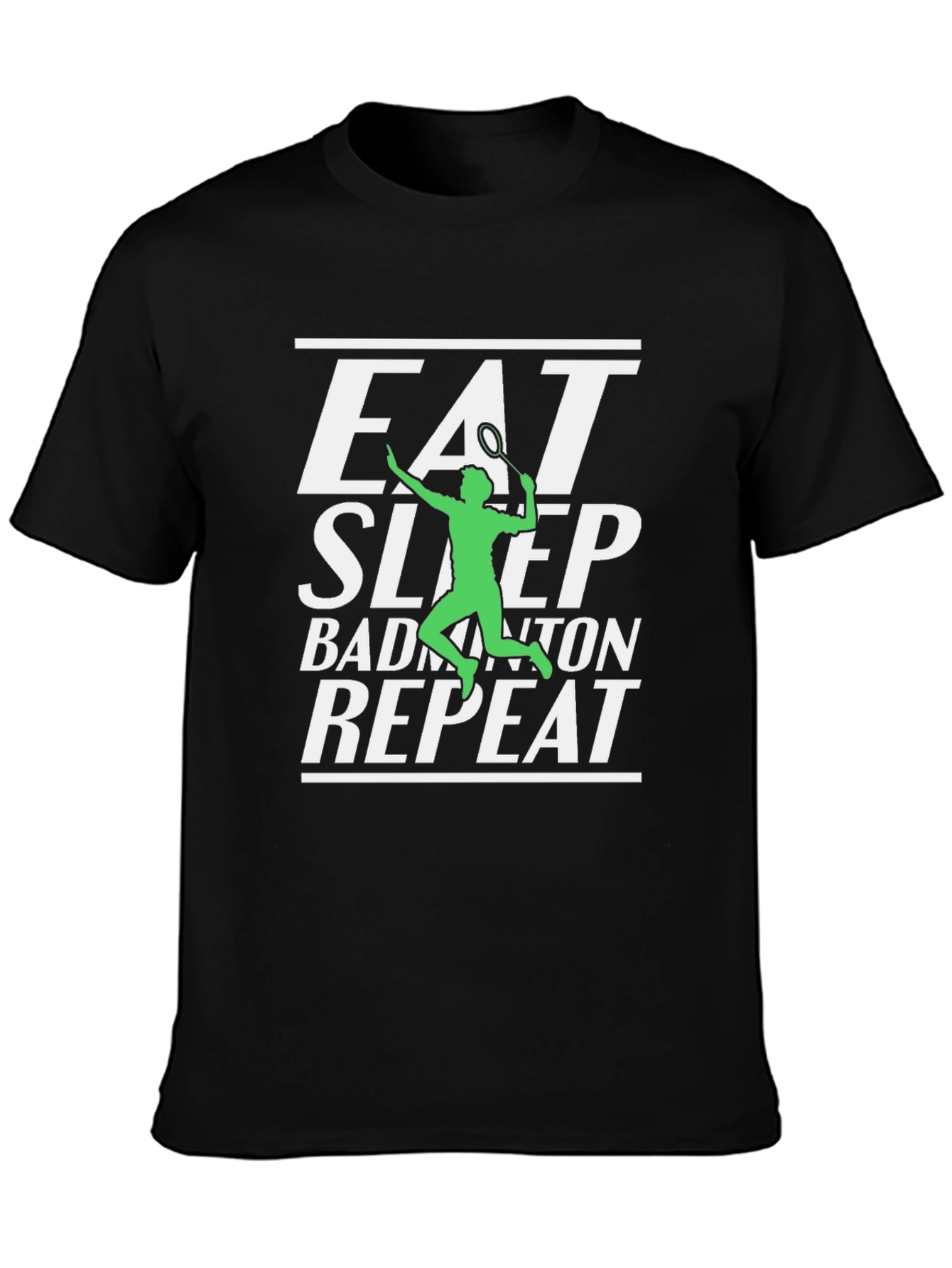 Eat Sleep Badminton Repeat Graphic Tee