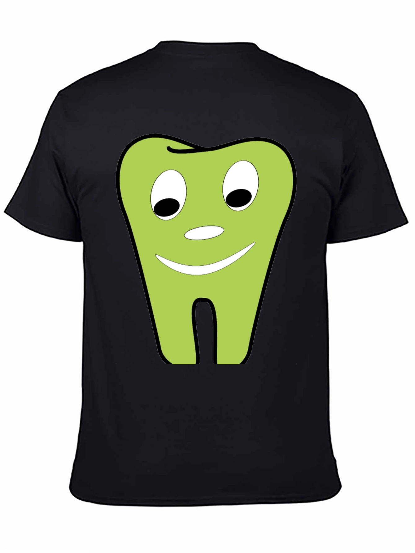 Cartoon Tooth T-Shirt - Dental Humor Black Tee