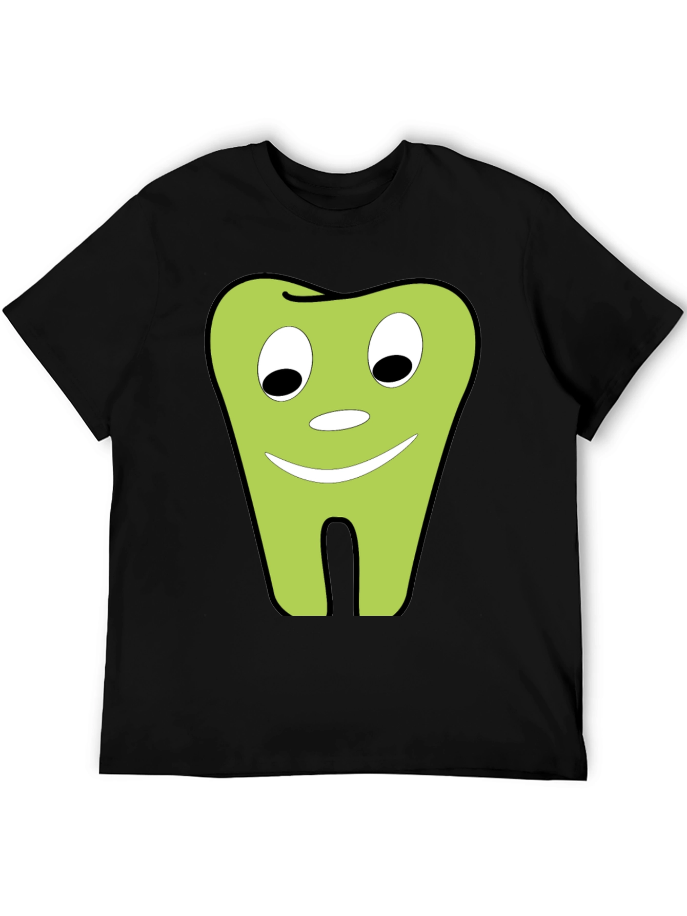Cartoon Tooth T-Shirt - Dental Humor Black Tee