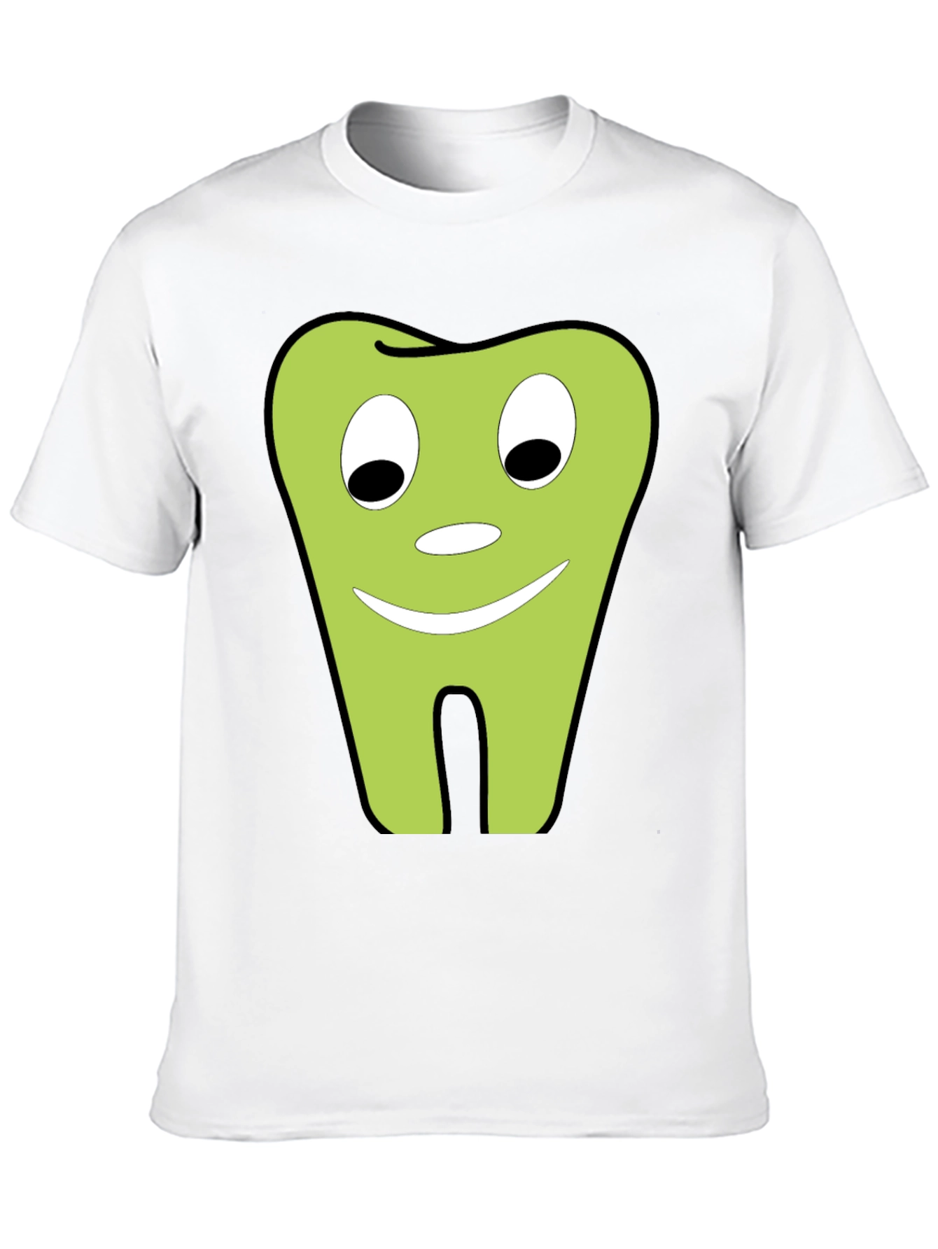 Cartoon Tooth T-Shirt - Dental Humor Black Tee
