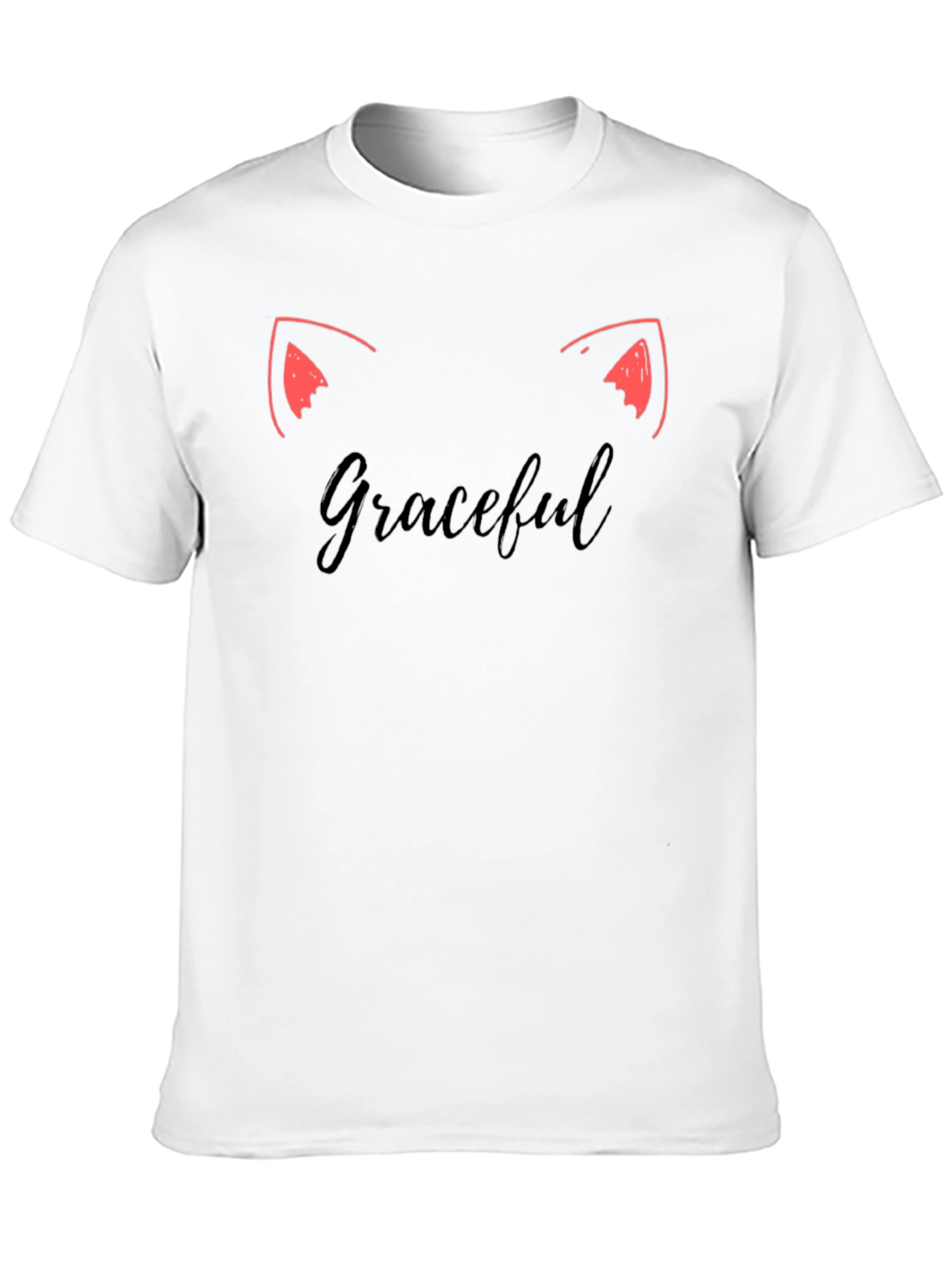 Graceful Cat Ears Tee - Stylish Black T-Shirt