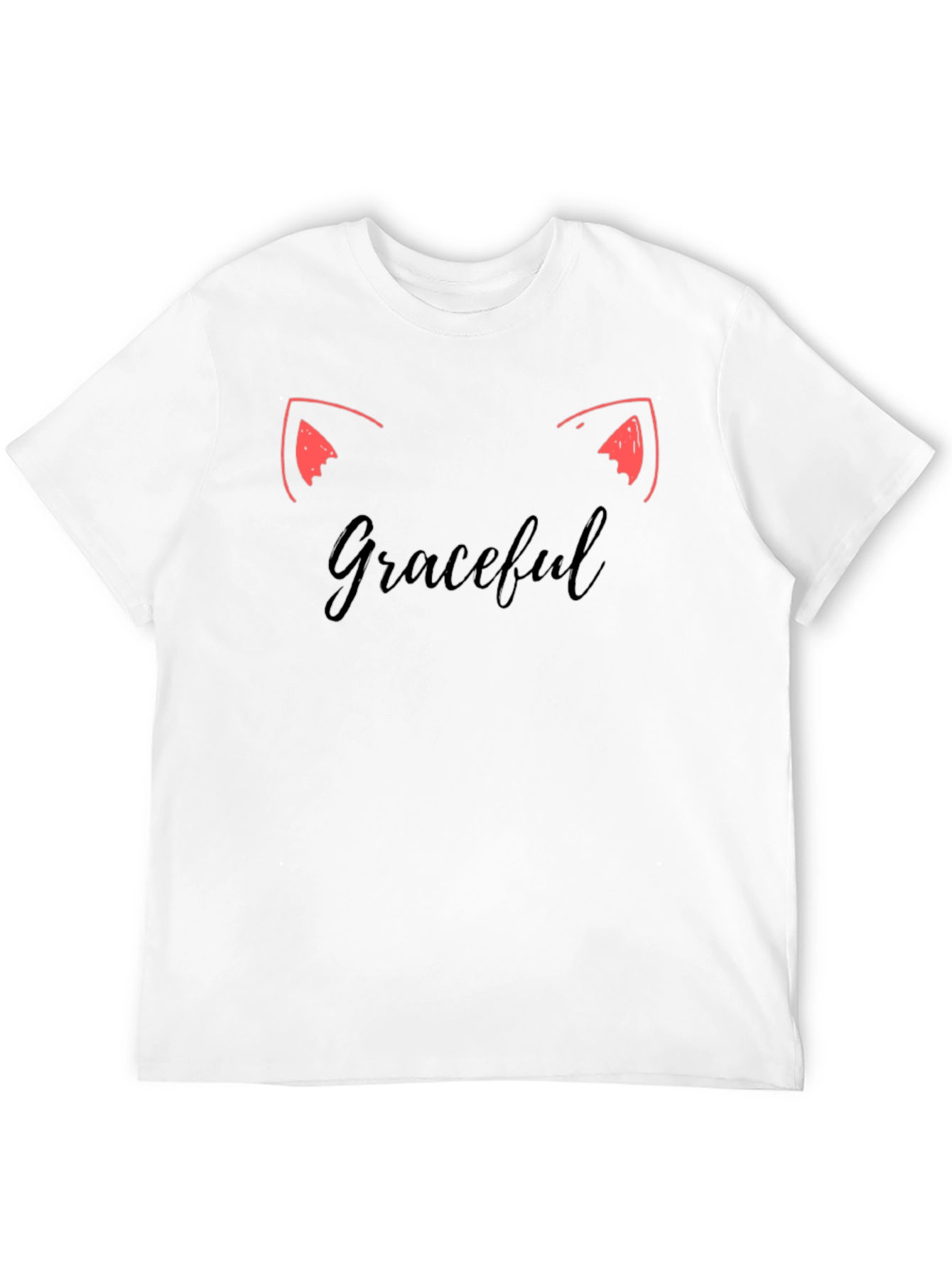 Graceful Cat Ears Tee - Stylish Black T-Shirt
