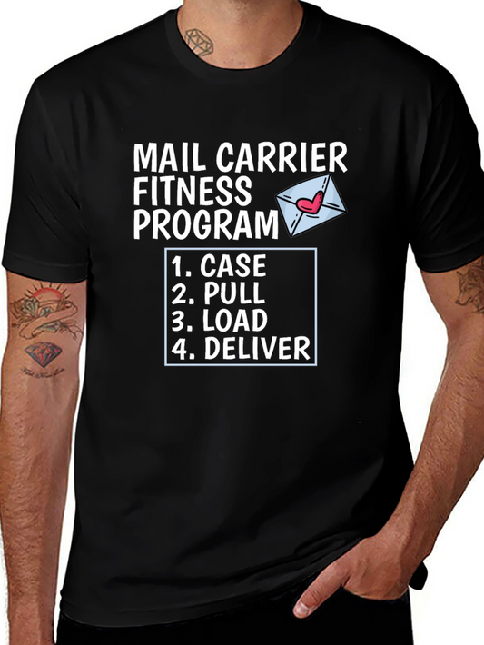 Mail Carrier Fitness Program Black T-Shirt
