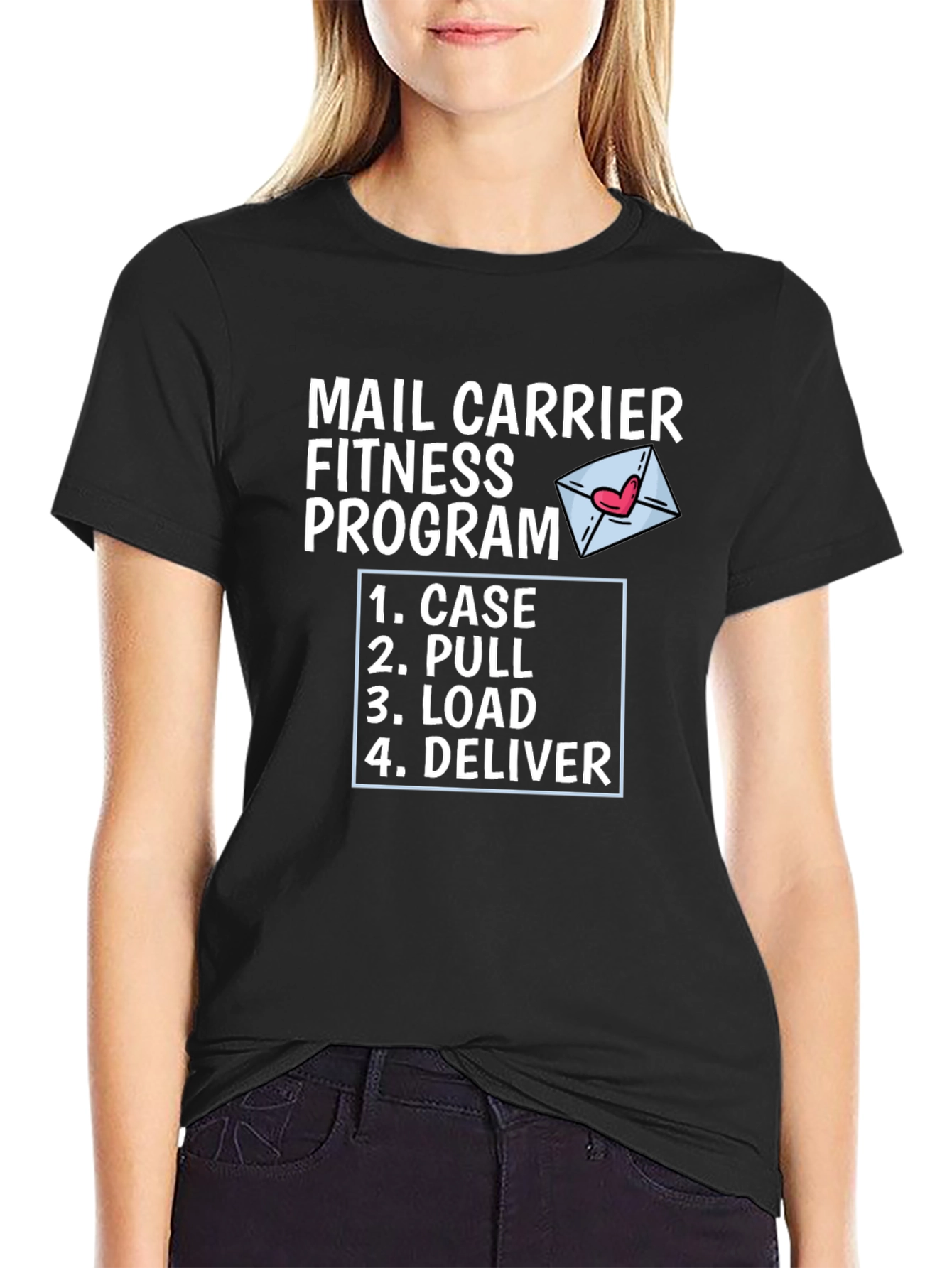 Mail Carrier Fitness Program Black T-Shirt